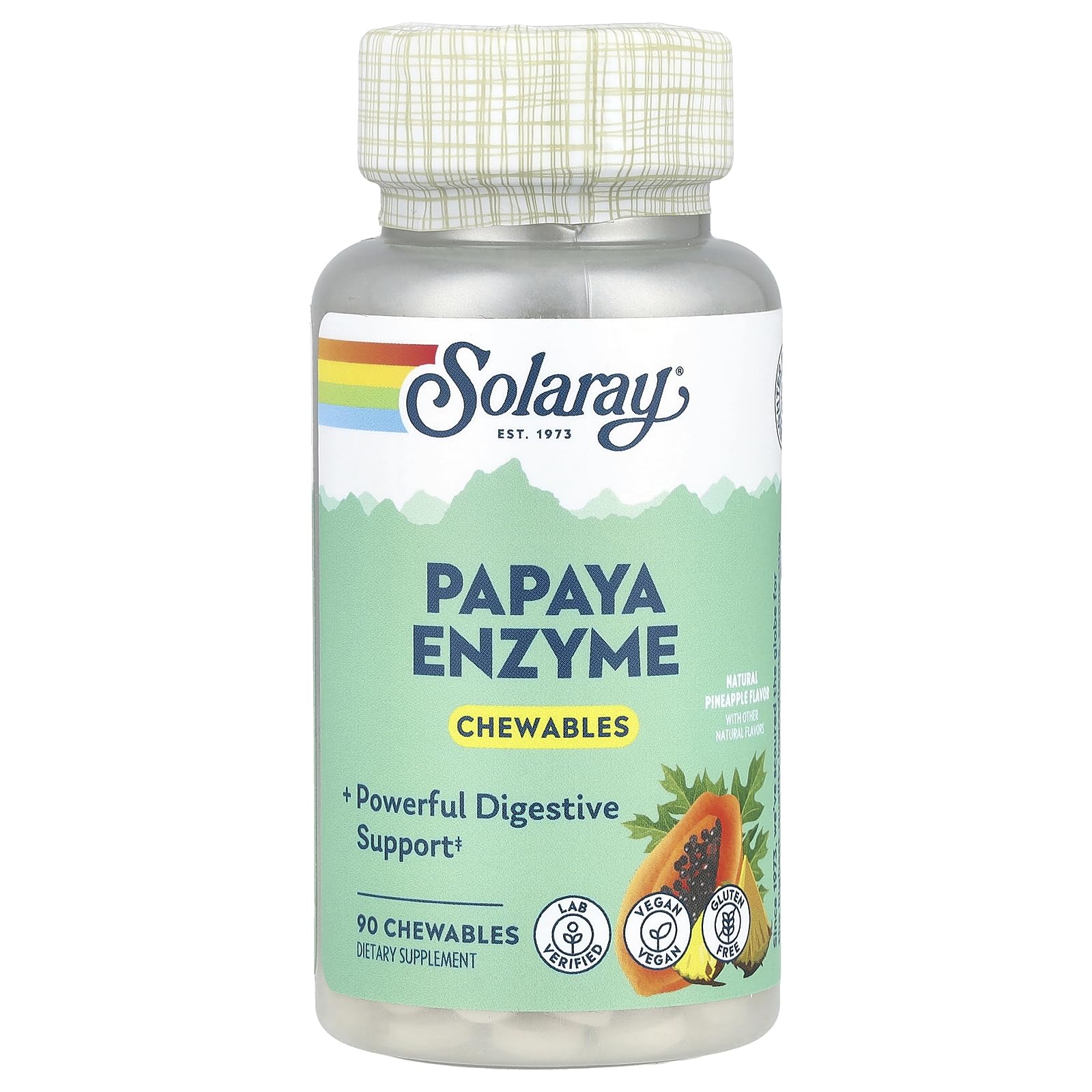 Solaray Papaya Enzyme Chewables 90 Count
