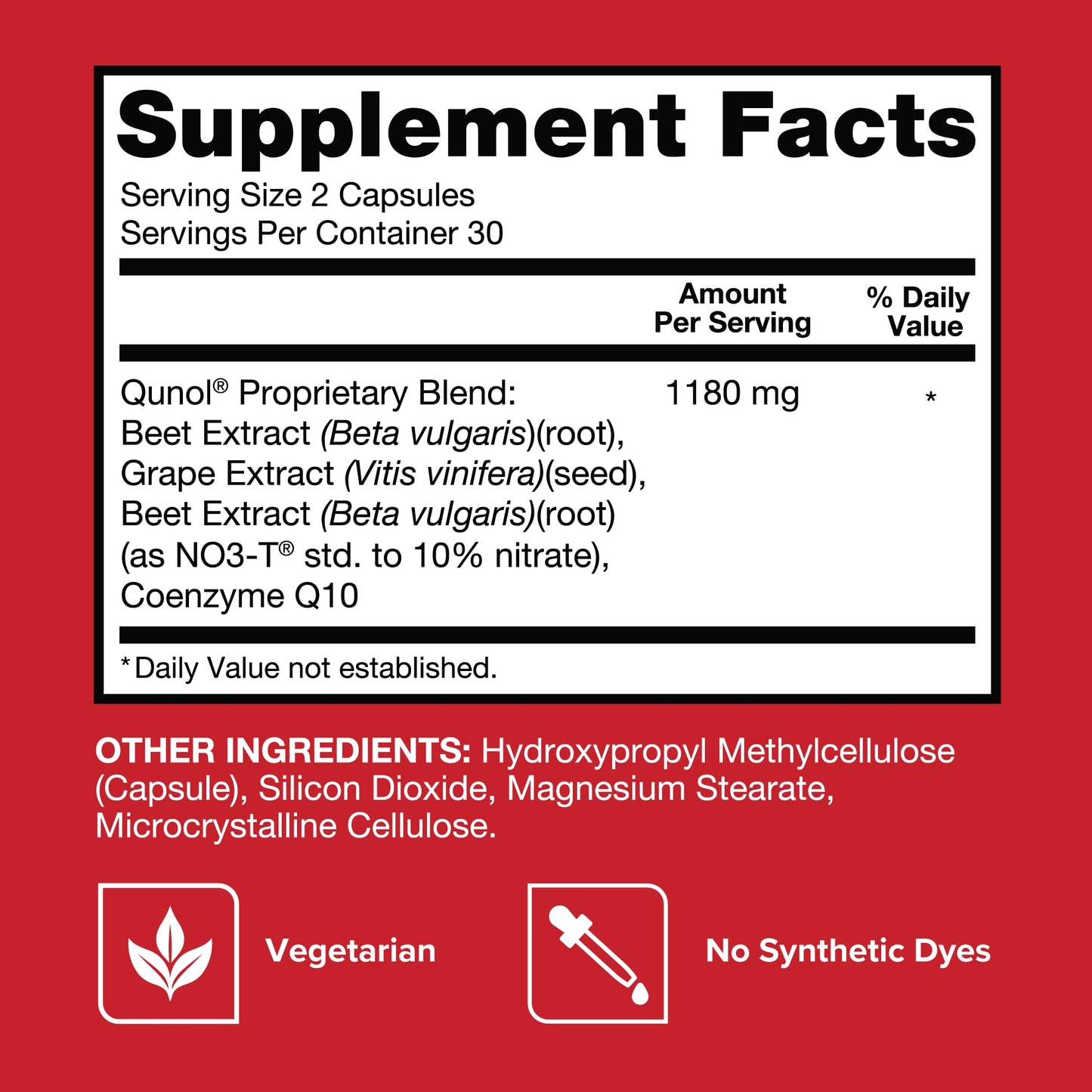 Qunol Blood Pressure Support 3 in 1 Beets + CoQ10 + Grape Seed Extract Beet Root Capsules, 60 Count