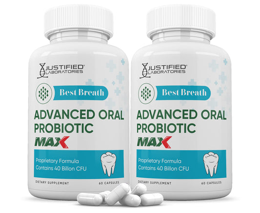 Justified Laboratories Best Breath Max 40 Billion CFU Probiotic Oral Support 120 Capsules