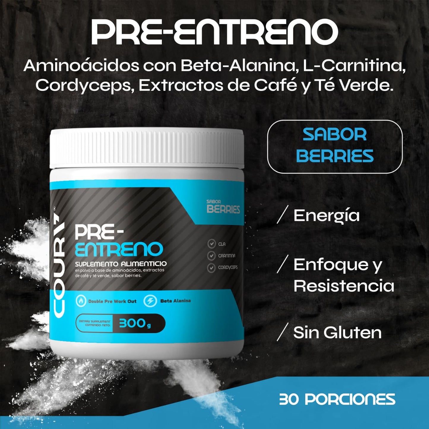 COURA Pre Workout Powder 10.5 oz