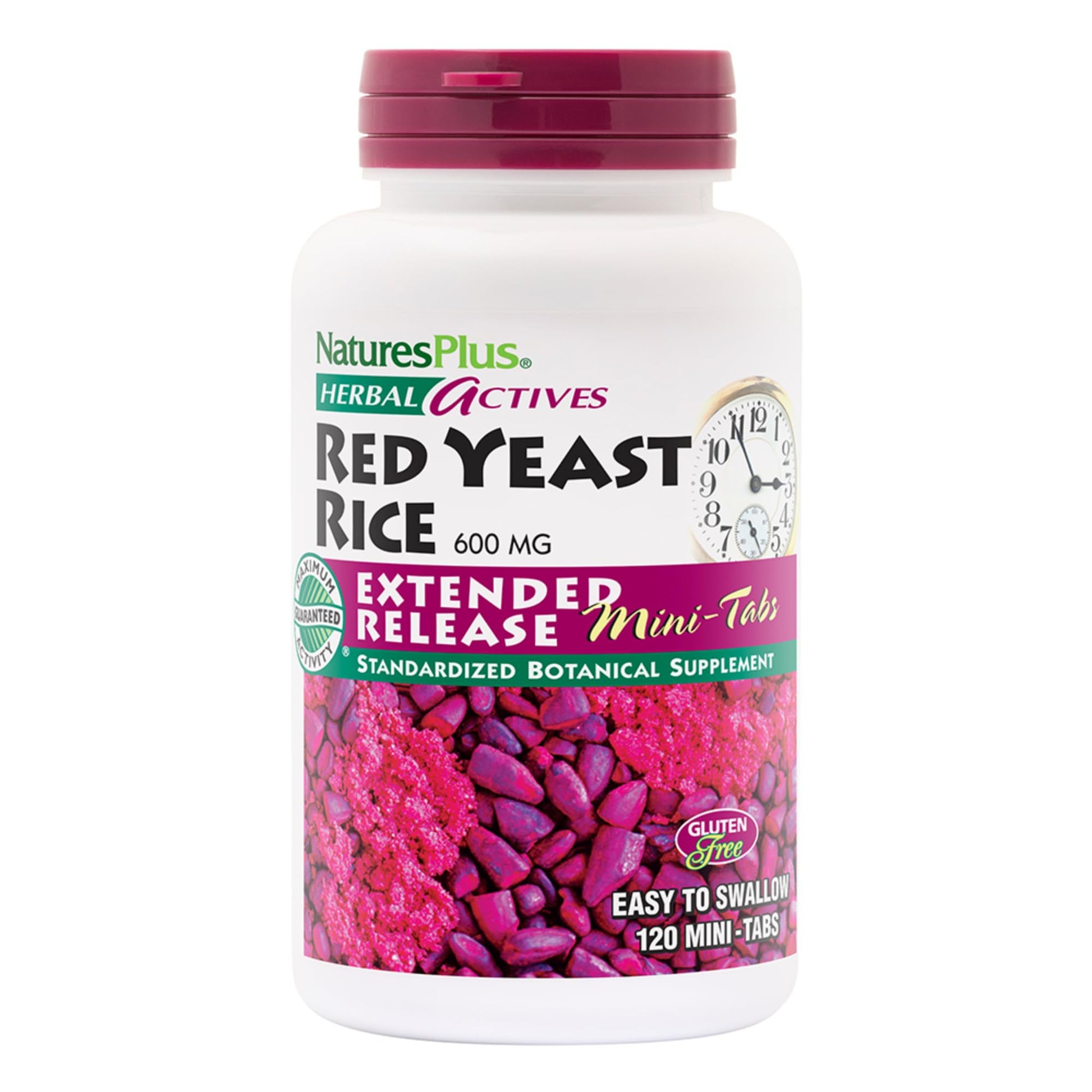 NaturesPlus Herbal Actives Red Yeast Rice Extended Release 600 mg Tablets 120 Count