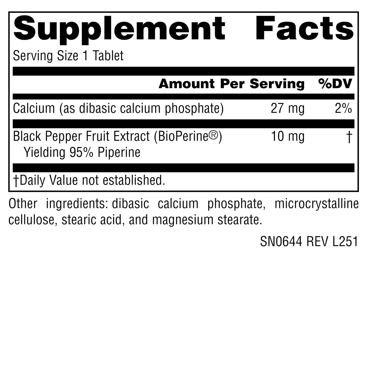 Source Naturals BioPerine 10 mg Tablet, 120 Tablets