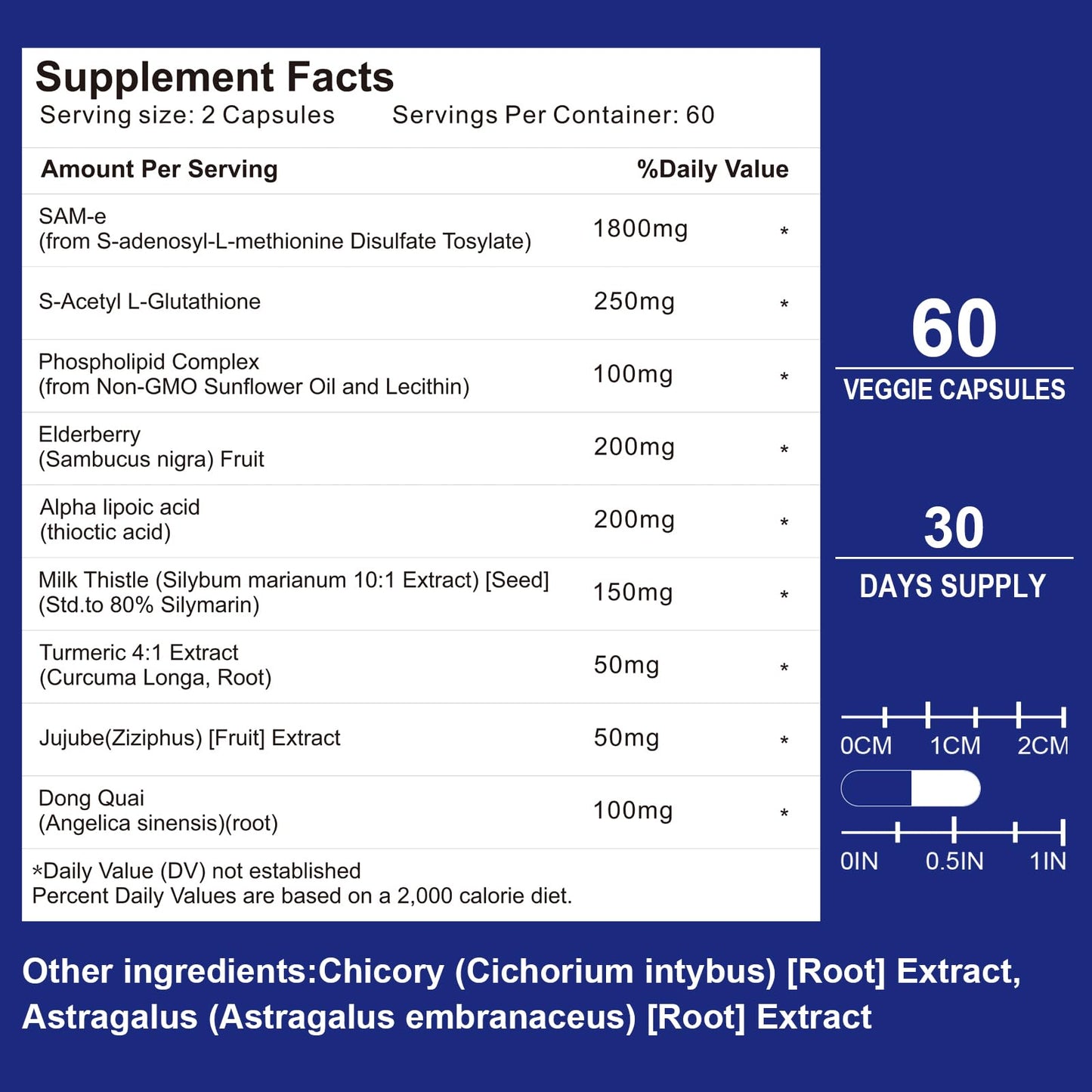 Spliferkou SAM-e Supplement with Alpha Lipoic Acid, Turmeric, Elderberry & Jujube Extract, 180 Capsules