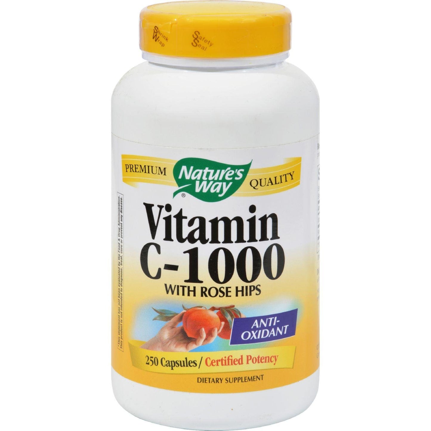 Nature's Way Vitamin C 1000 W Rosehips Capsules, 250