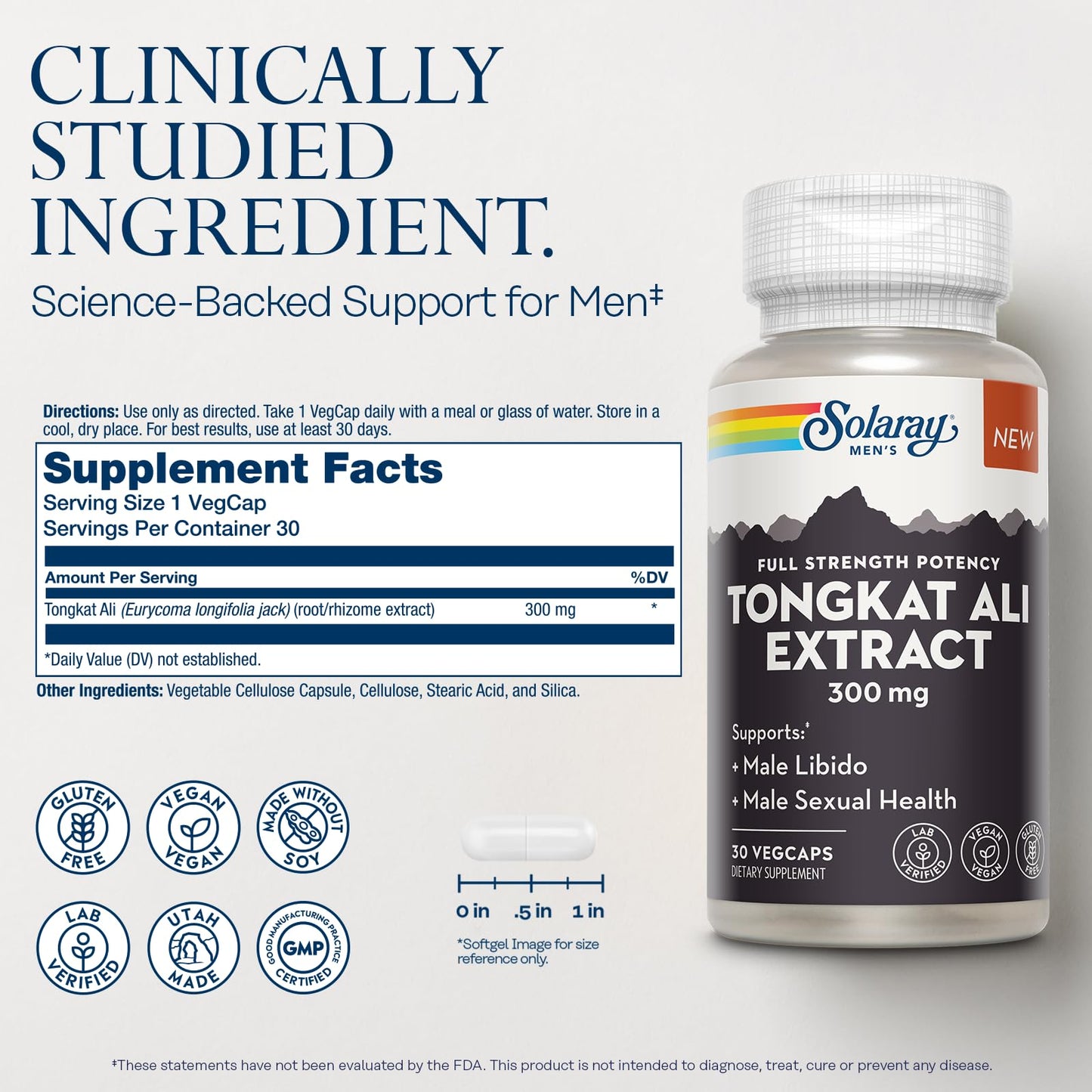 SOLARAY Tongkat Ali Extract 300mg Capsule 30 VegCaps