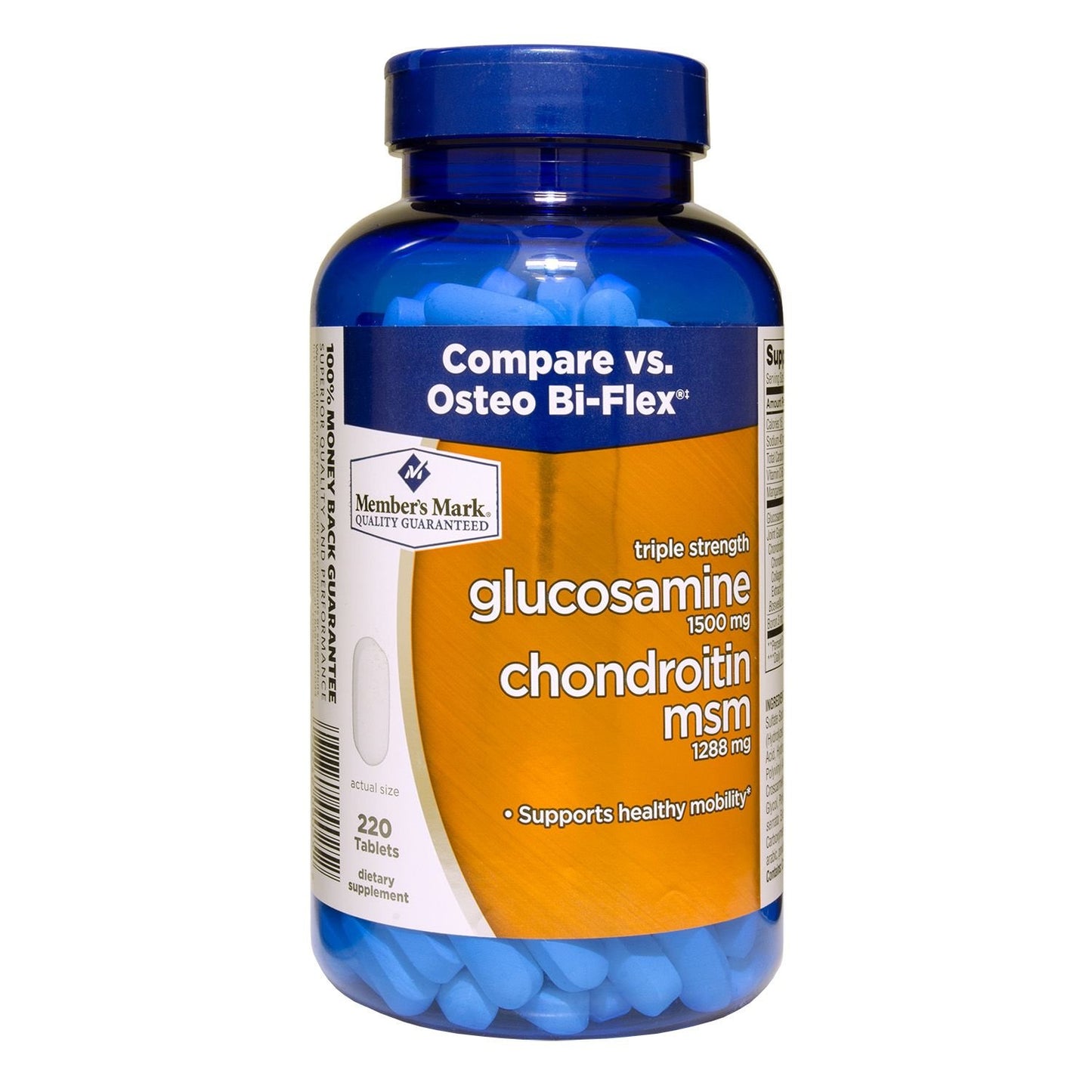 Member's Mark Triple Strength Glucosamine Chondroitin MSM Tablet, 220 Count