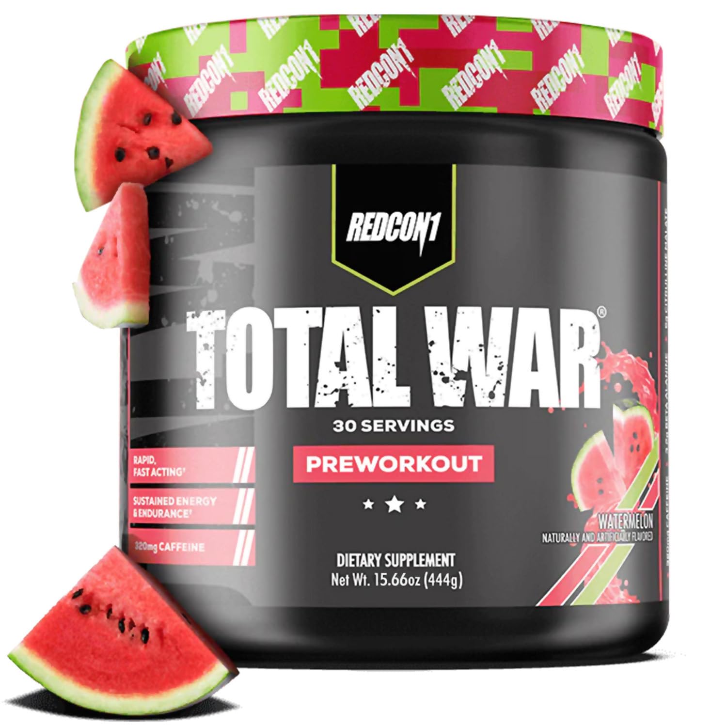 REDCON1 Total War Pre Workout Powder Watermelon, 15.66 oz