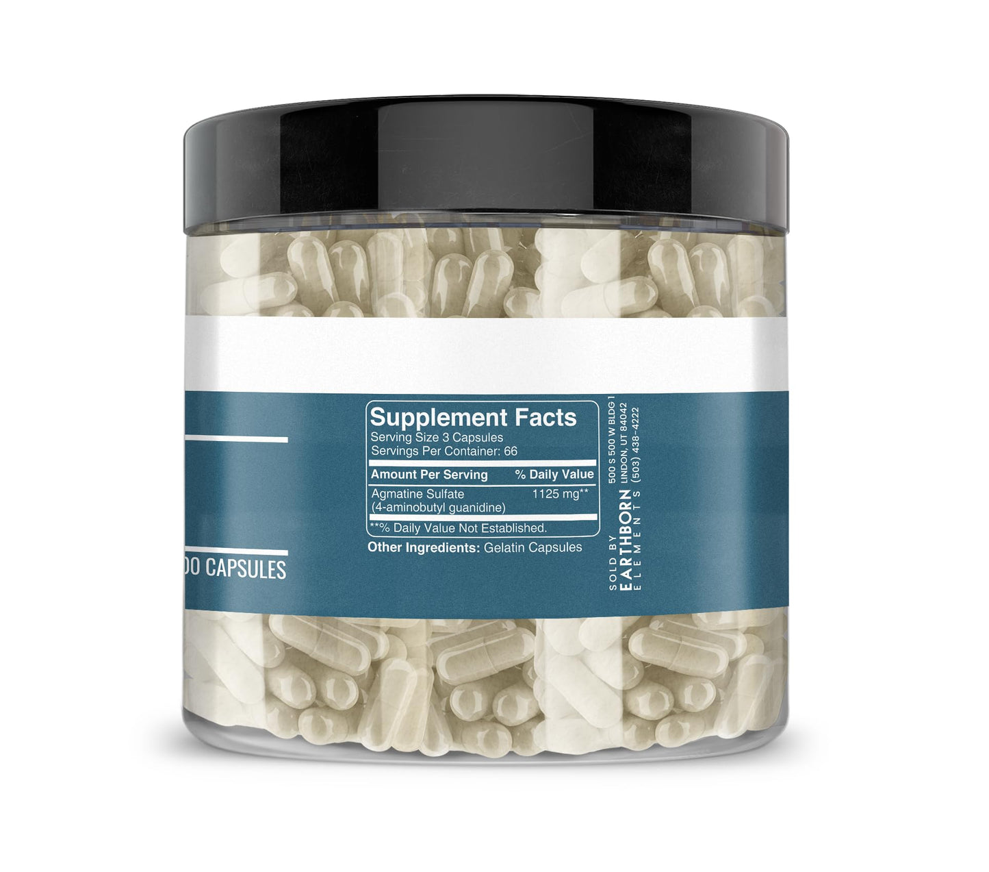 Earthborn Elements Agmatine Sulfate Capsules, 200 Capsules