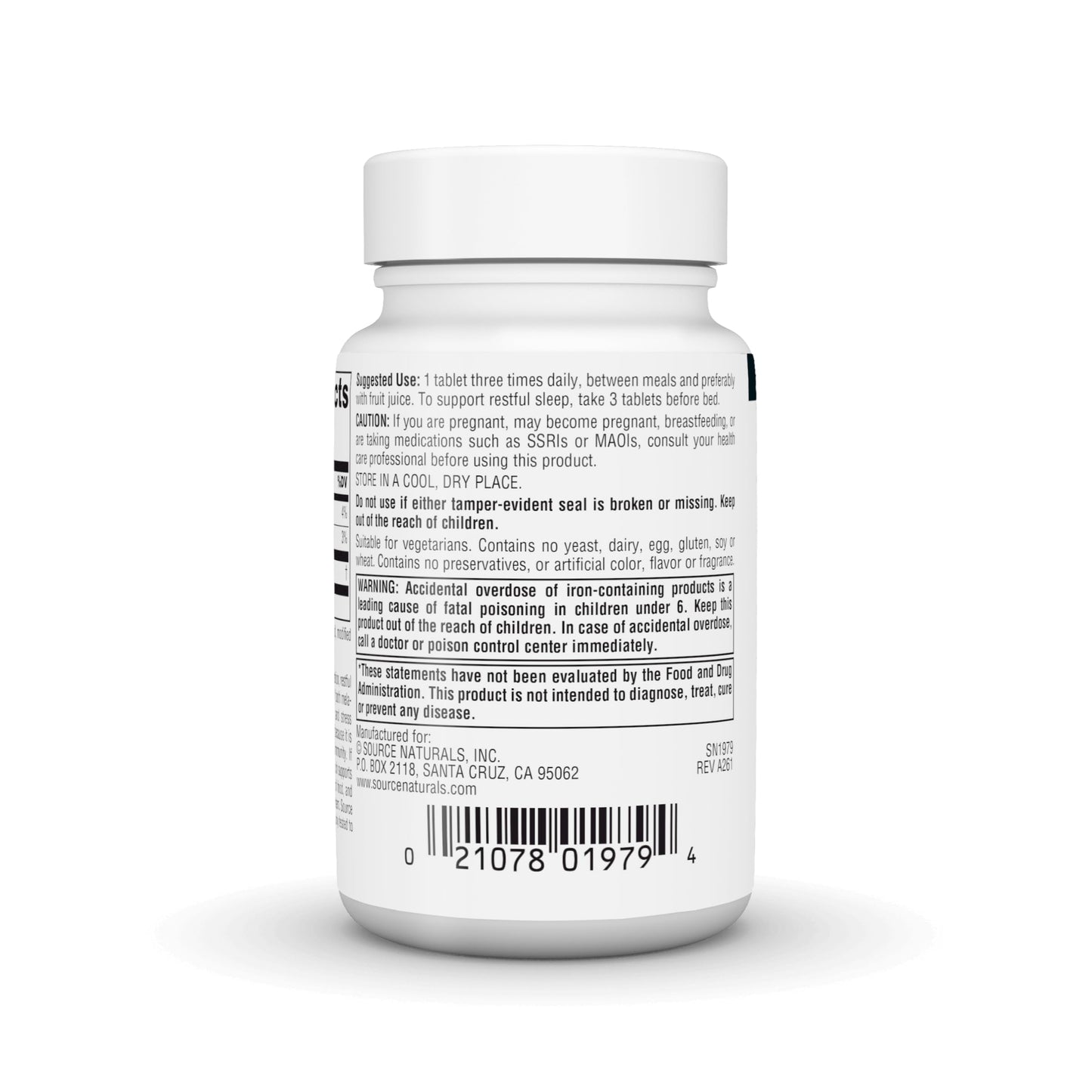 Source Naturals L-Tryptophan 500mg Tablet, 60 Tablets