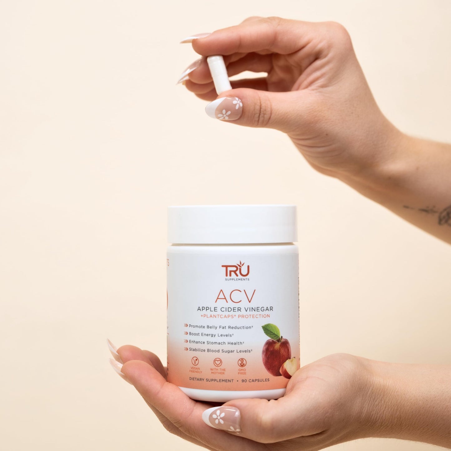 TRU Supplements ACV Apple Cider Vinegar With The Mother, 1 Capsule