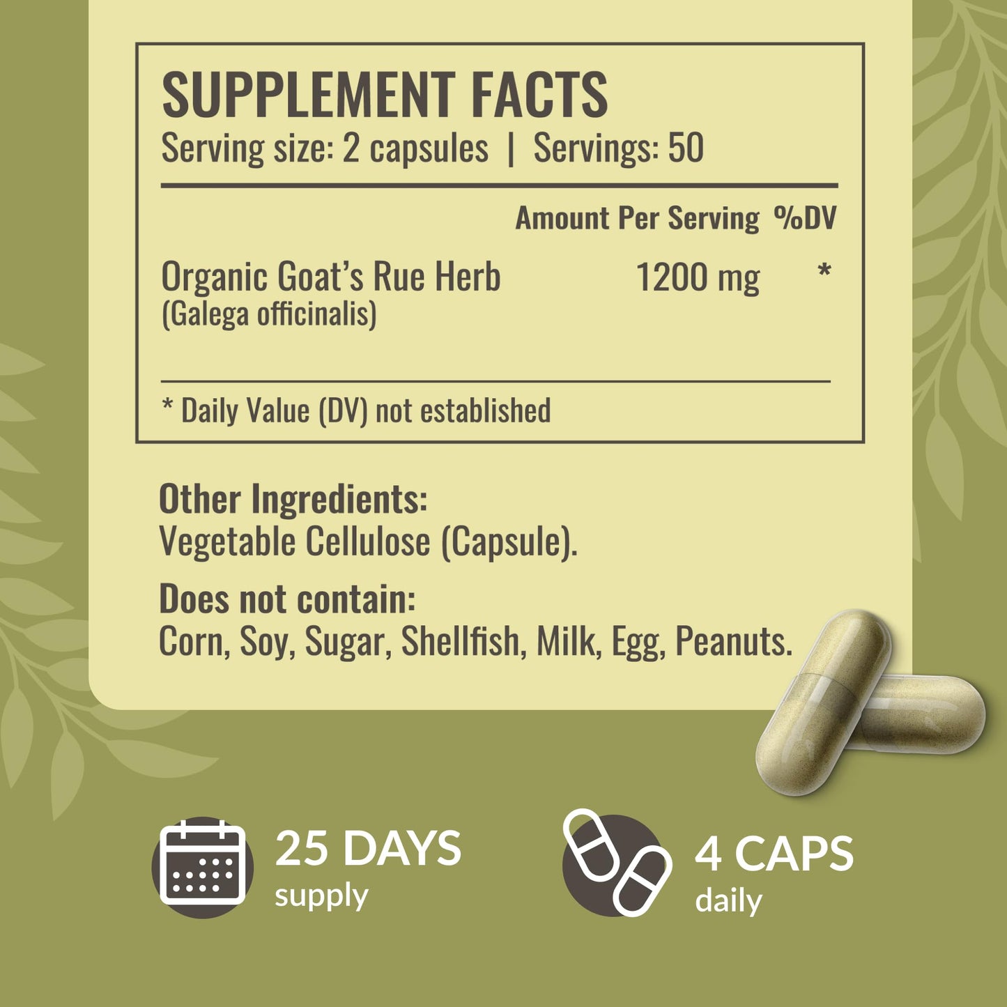 HERBAMAMA Goat's Rue Capsules 100 Count