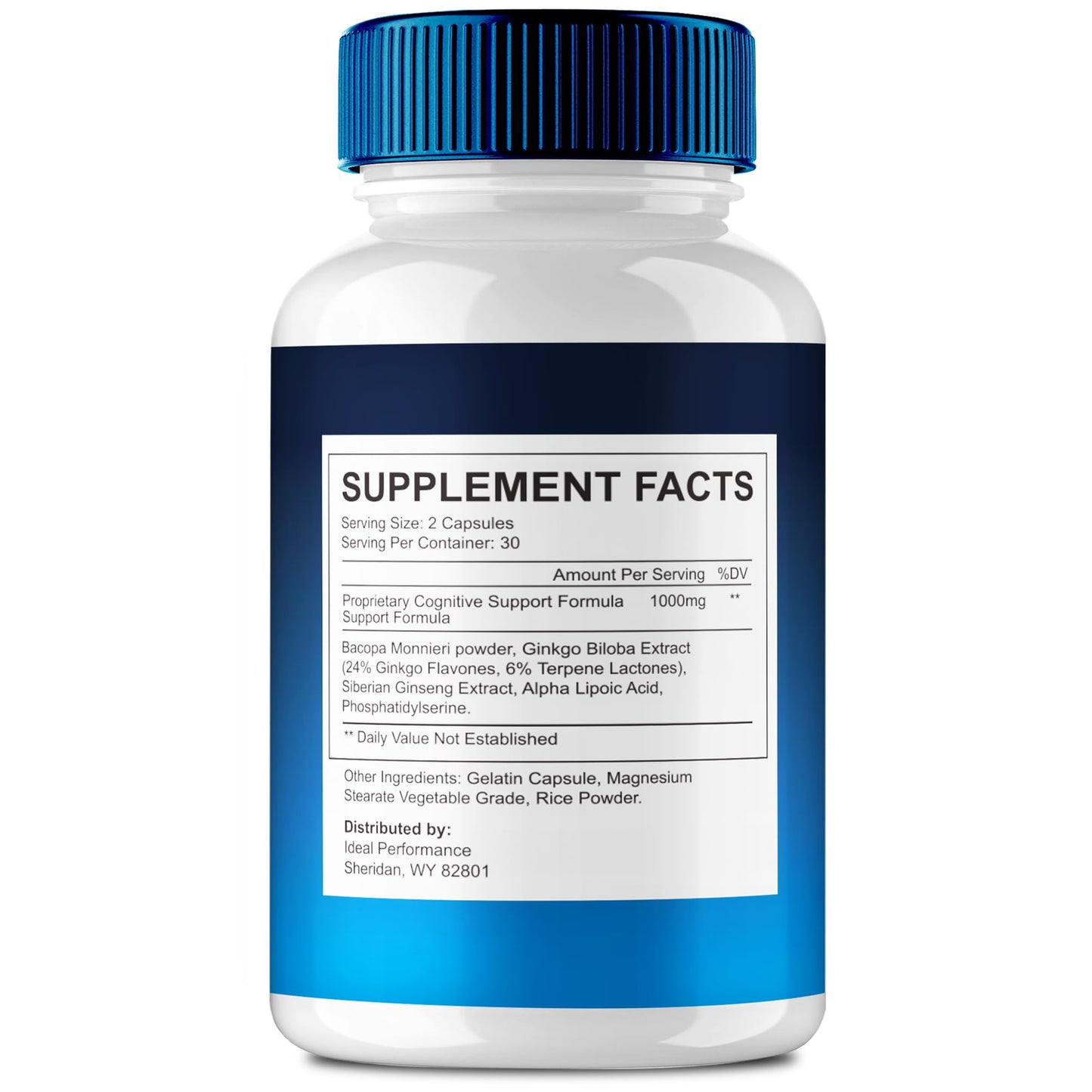 IDEAL PERFORMANCE Brain Care Advanced Formula Nerve Health Support Nootropics Capsules, 300 Count