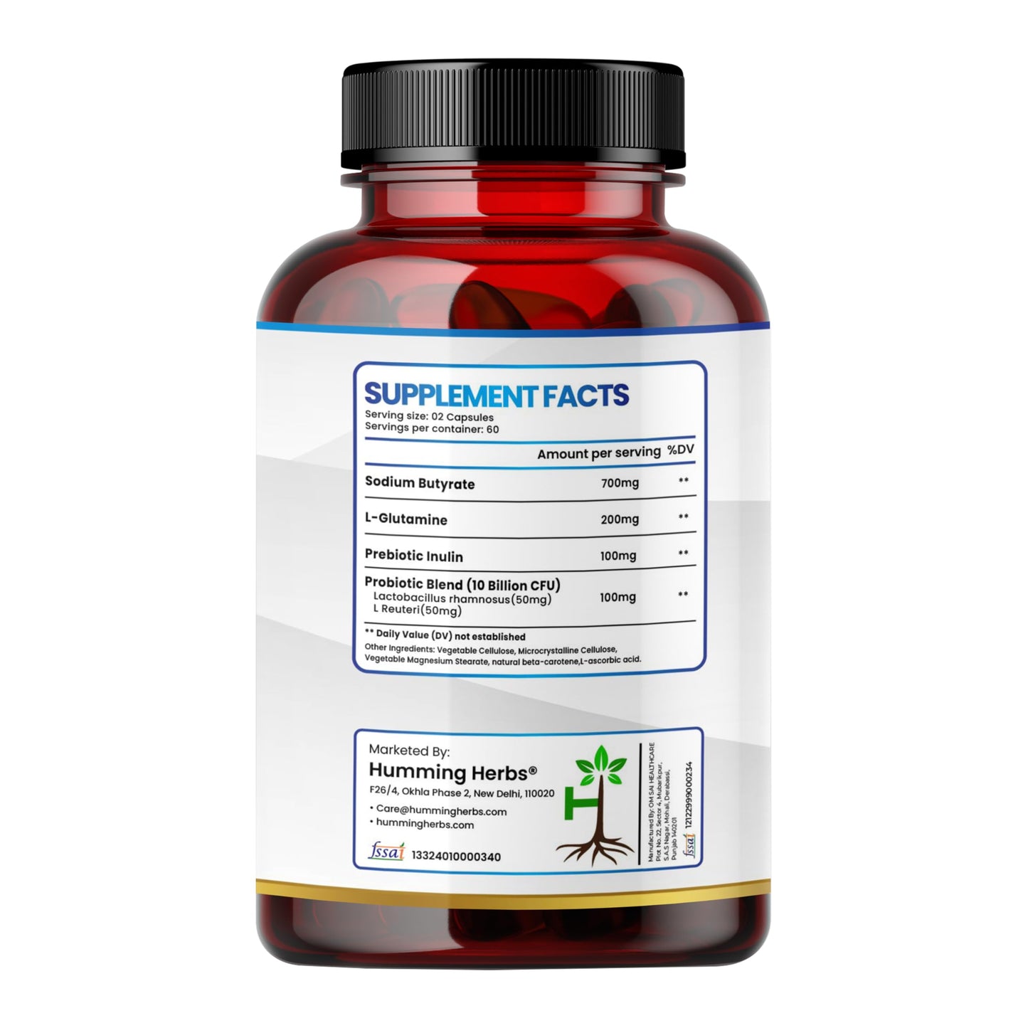 Humming Herbs Sodium Butyrate+ Capsules 120 Count