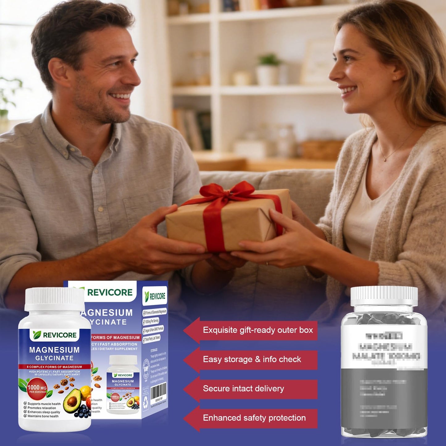 REVICORE Magnesium Complex 1000mg 8-in-1 Capsules, 90 Count
