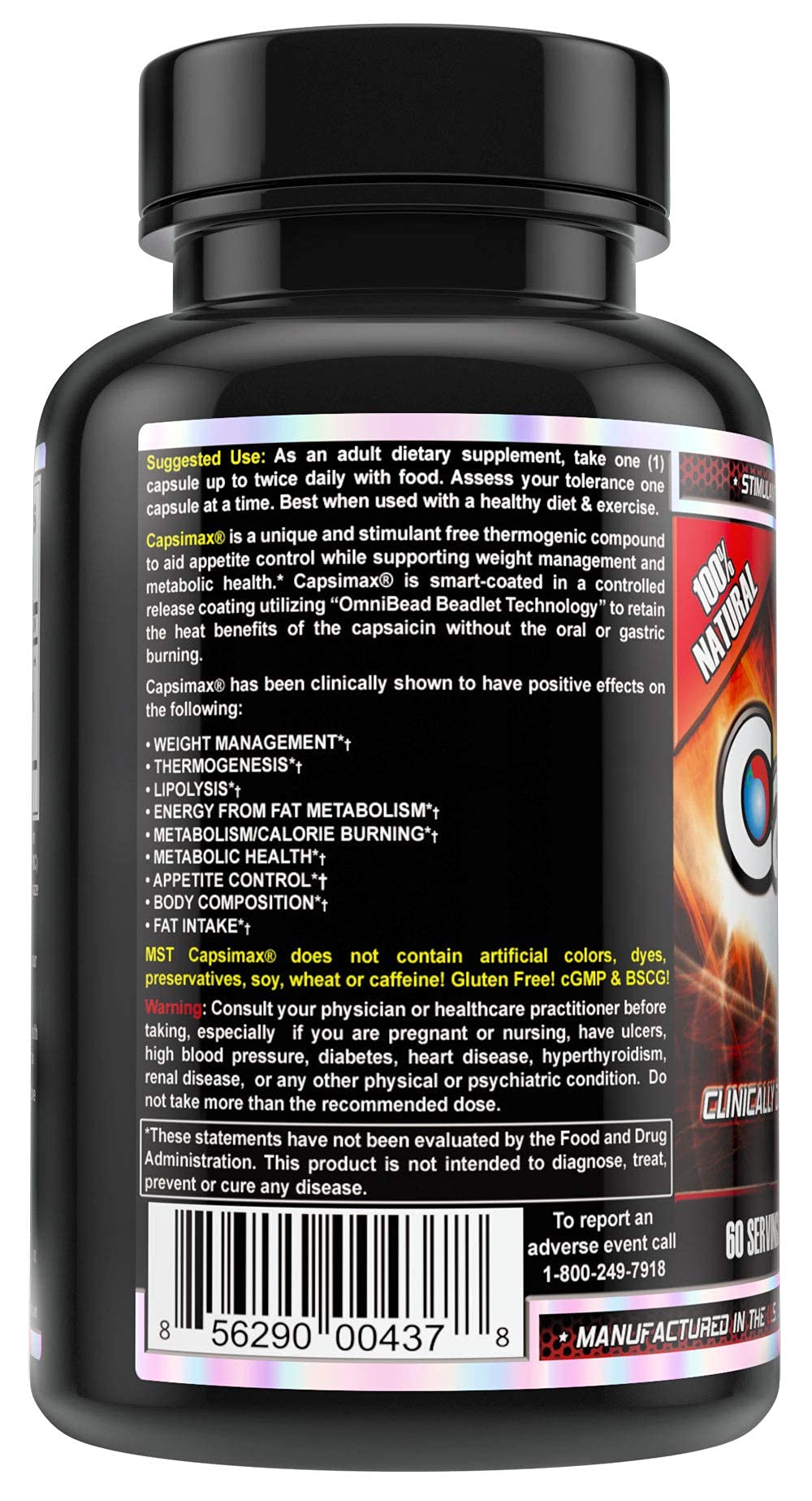 MST Capsimax Supplement 100mg V Capsule 60 Count