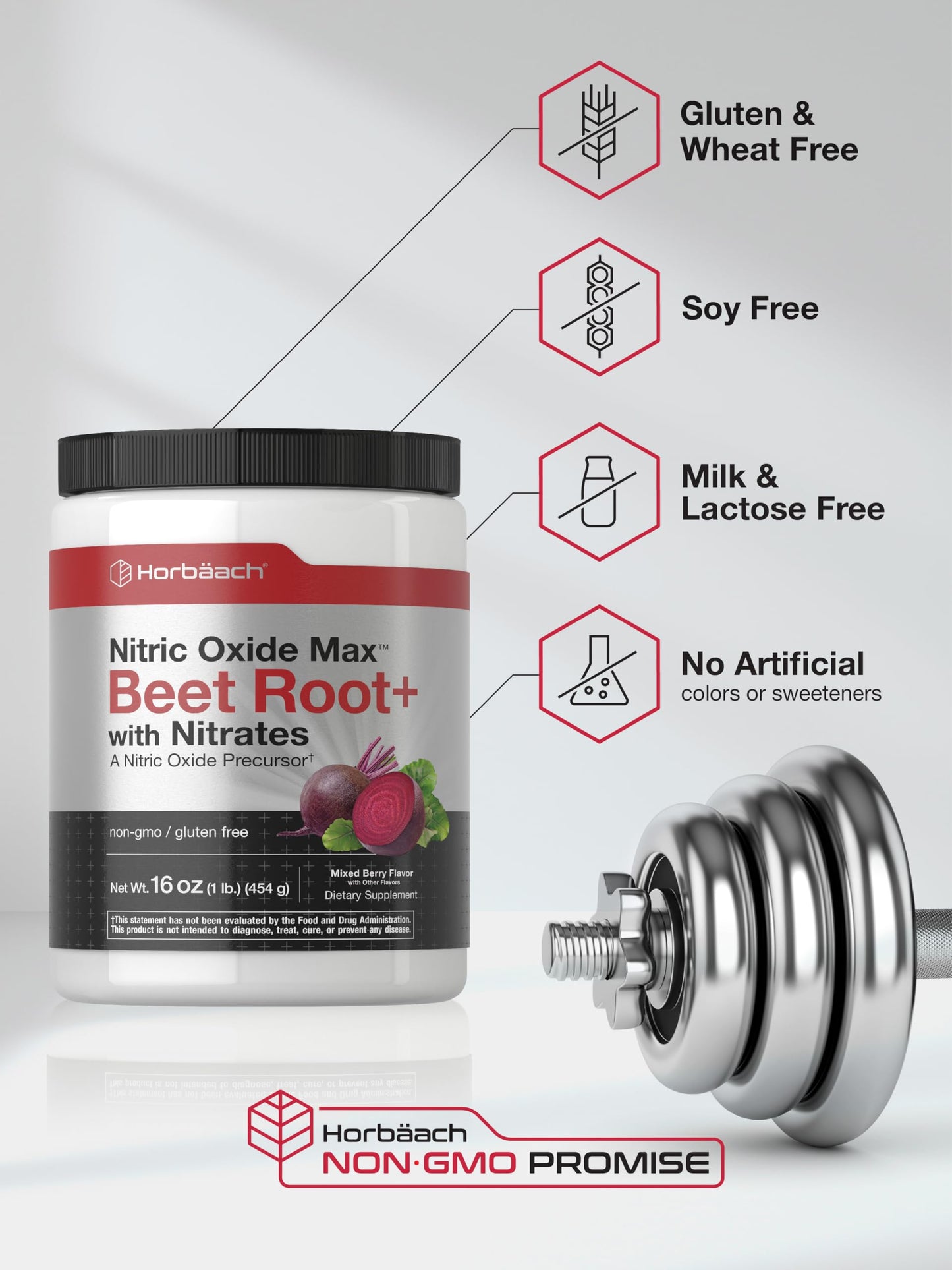 Horbäach Nitric Oxide Powder, 16 oz