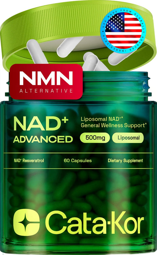 Cata-Kor Liposomal NAD+ Supplement with Resveratrol – Advanced NAD Resveratrol, 60 Capsules