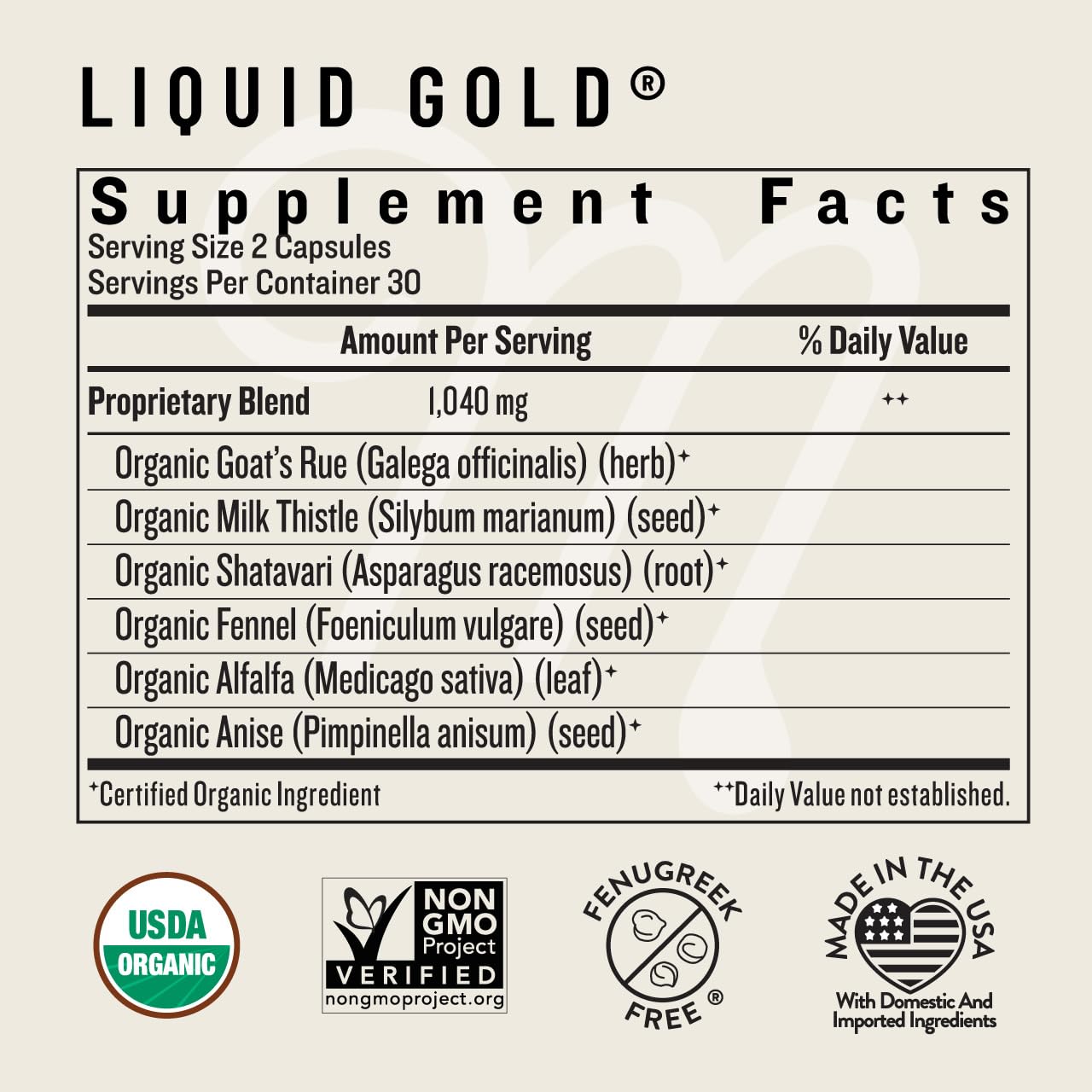 Legendairy Milk Liquid Gold Lactation Support Capsules 60 Count