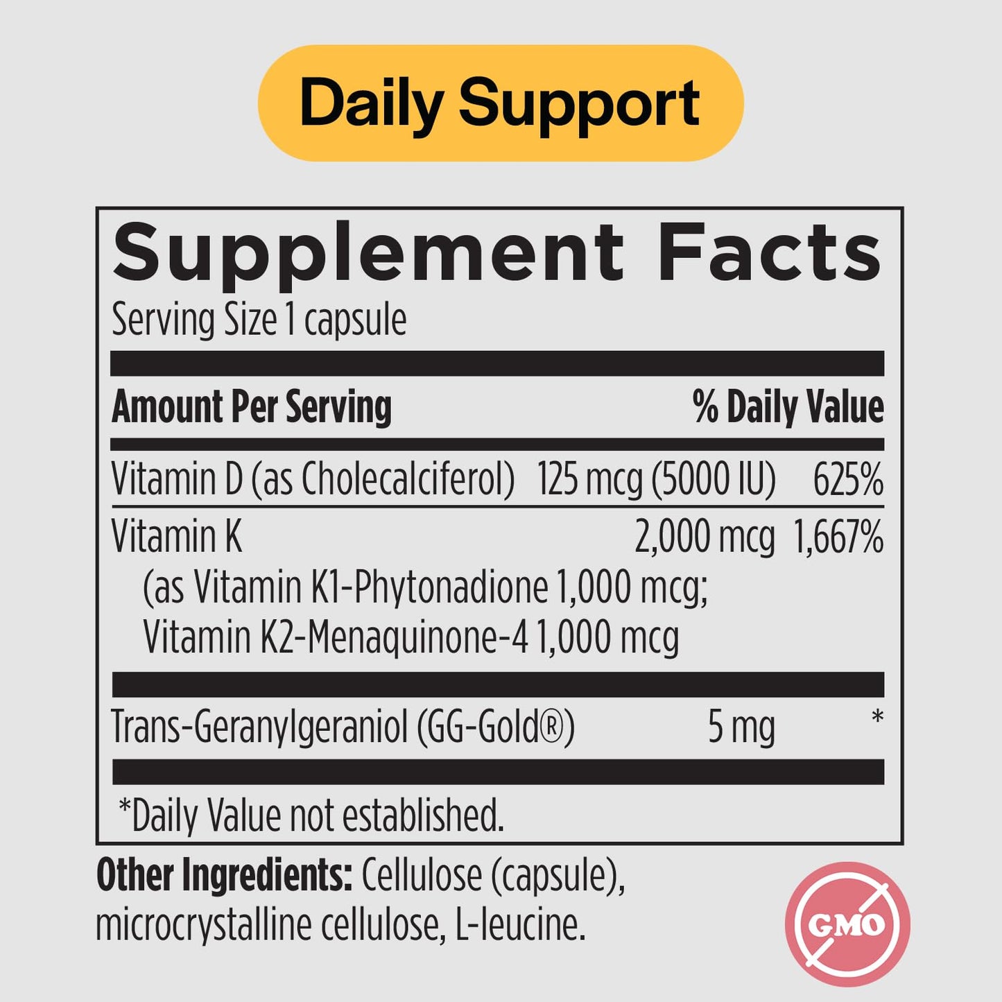 PureFormulas Vitamin D3 K2 5000 IU Capsules, 30 Count