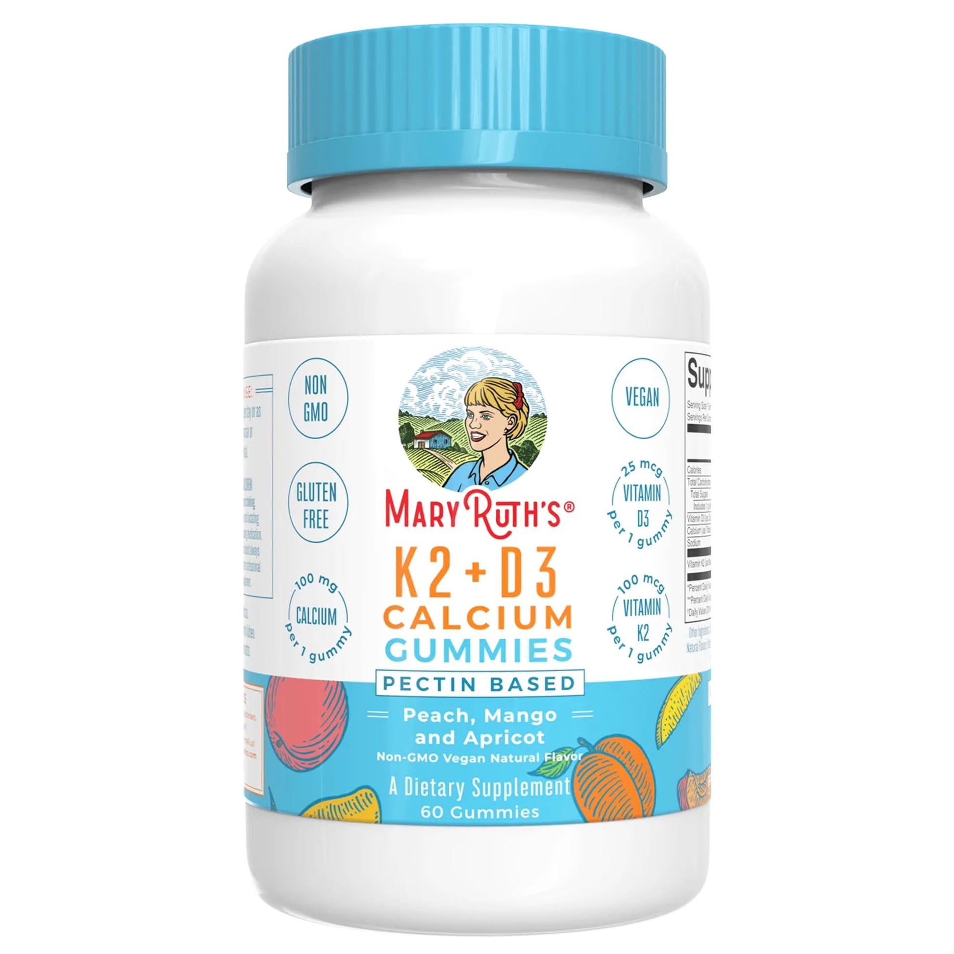 MARYRUTH'S Organics Calcium with Vitamin D & Vitamin K2 Gummies 60 Count