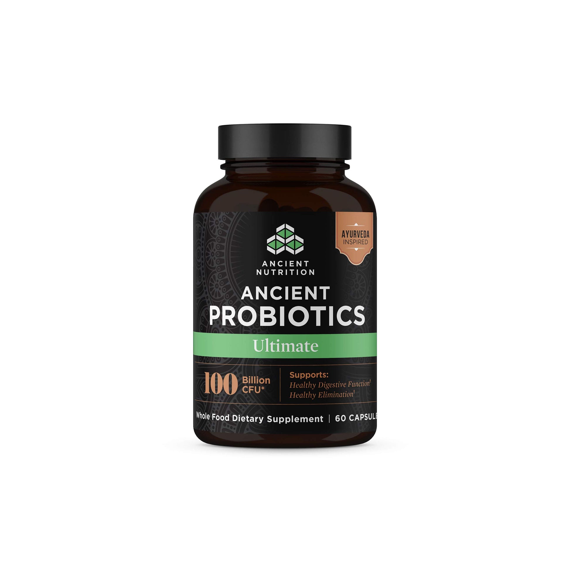 Ancient Nutrition Probiotics Ultimate 100 Billion CFUs*/Serving Digestive and Immune Support Gluten Free Ancient Superfoods Blend 60 Capsules
