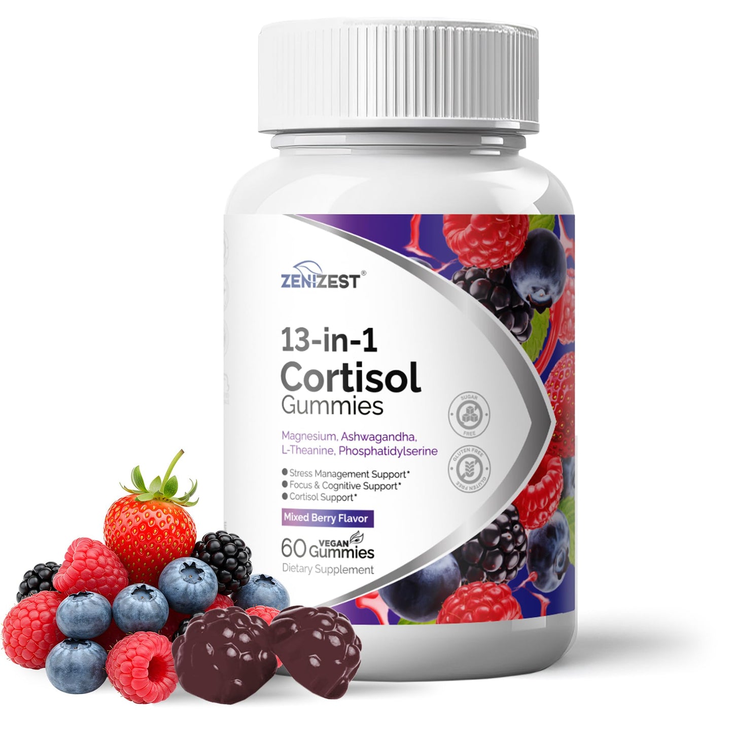 ZeniZest Cortisol Reducer Gummies 60 Count