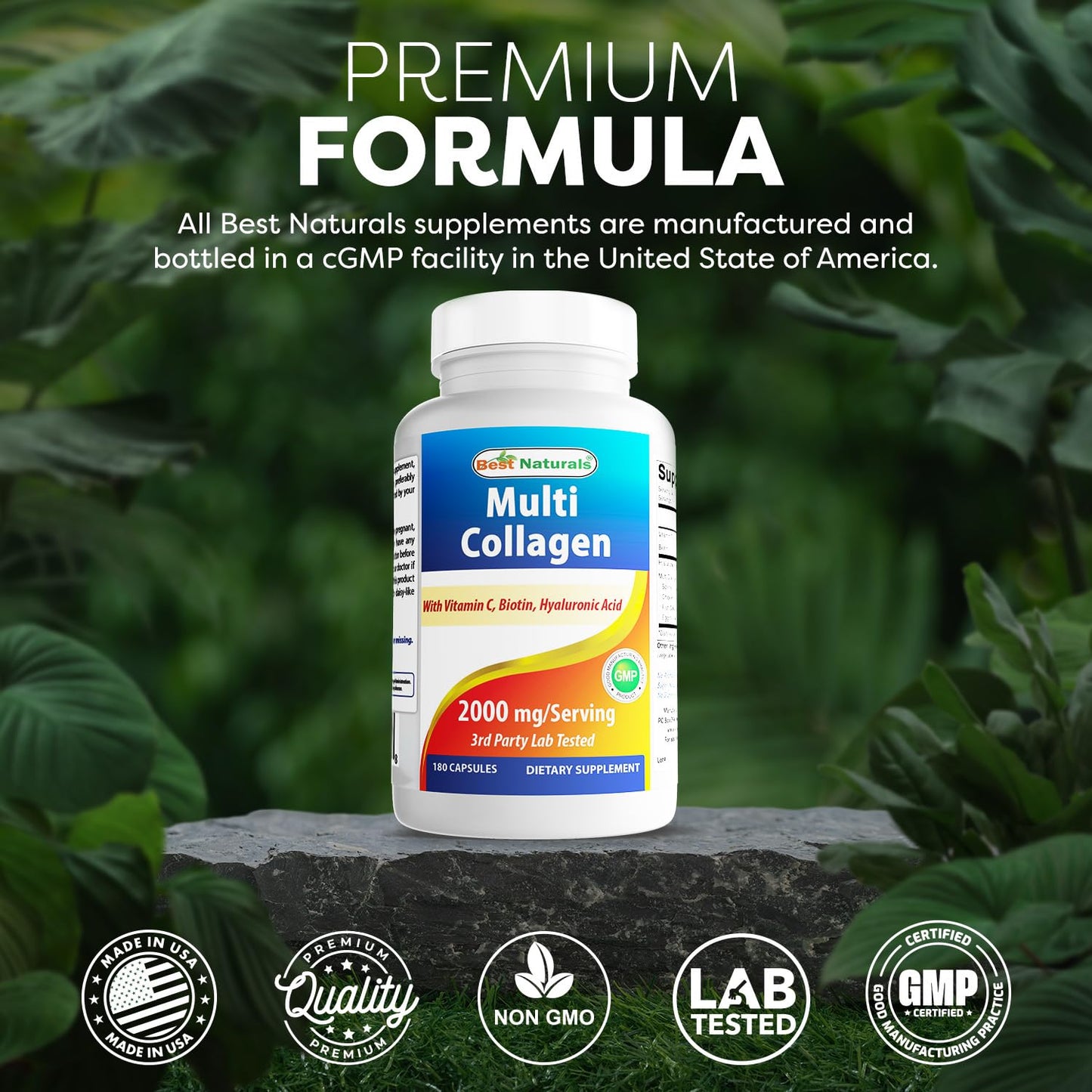 Best Naturals Multi Collagen 2000mg Capsules 180 Count