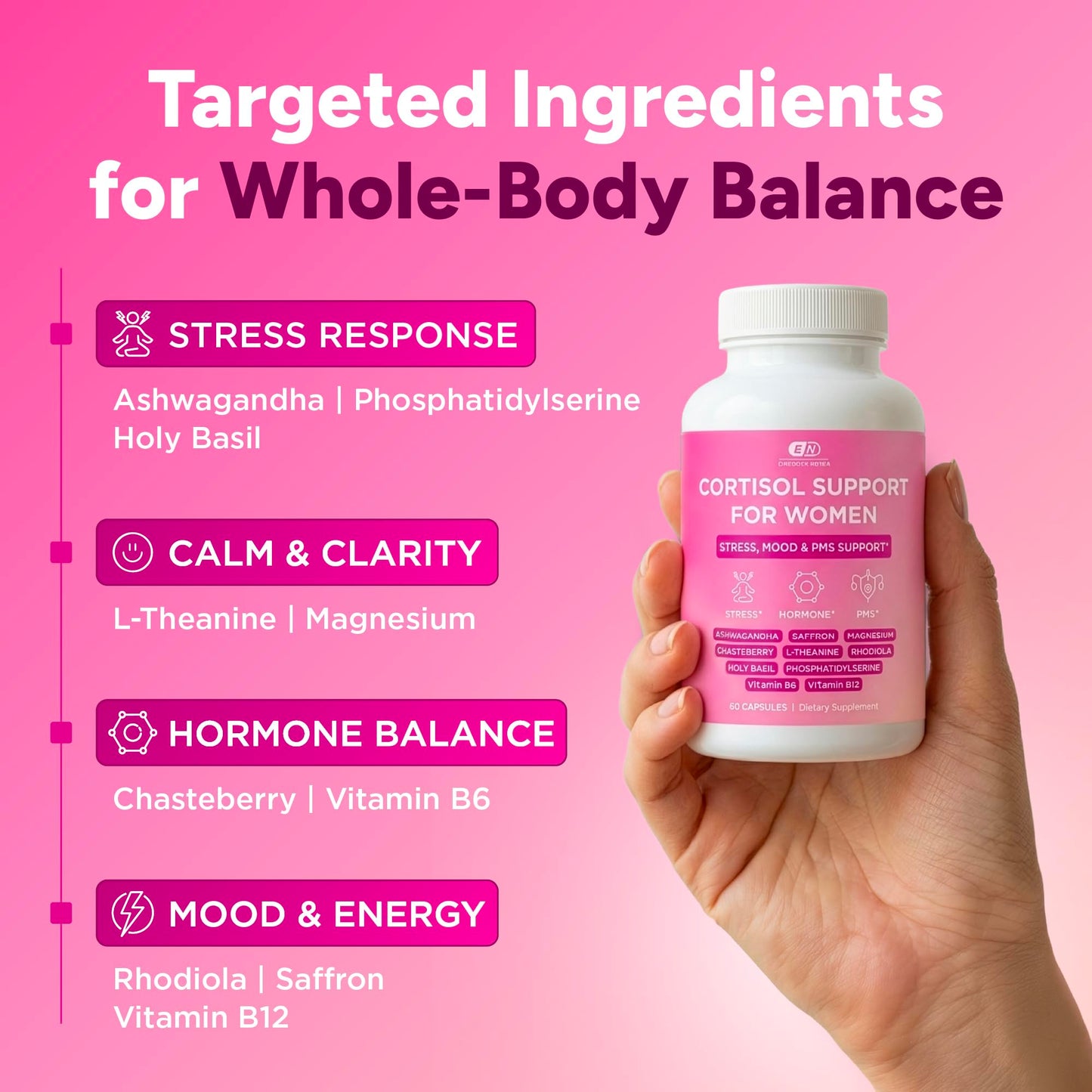 Effective Nutra Cortisol Supplements for Women Capsules 60 Count