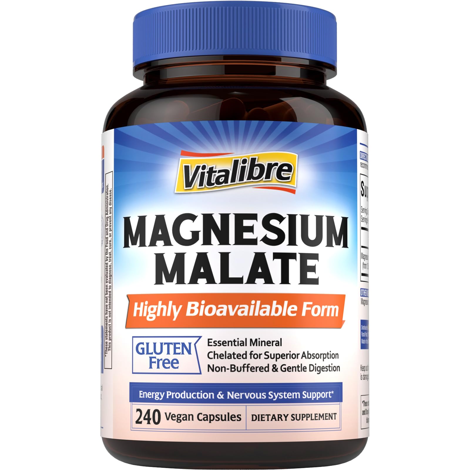 Vitalibre Magnesium Malate Capsules 240 Count