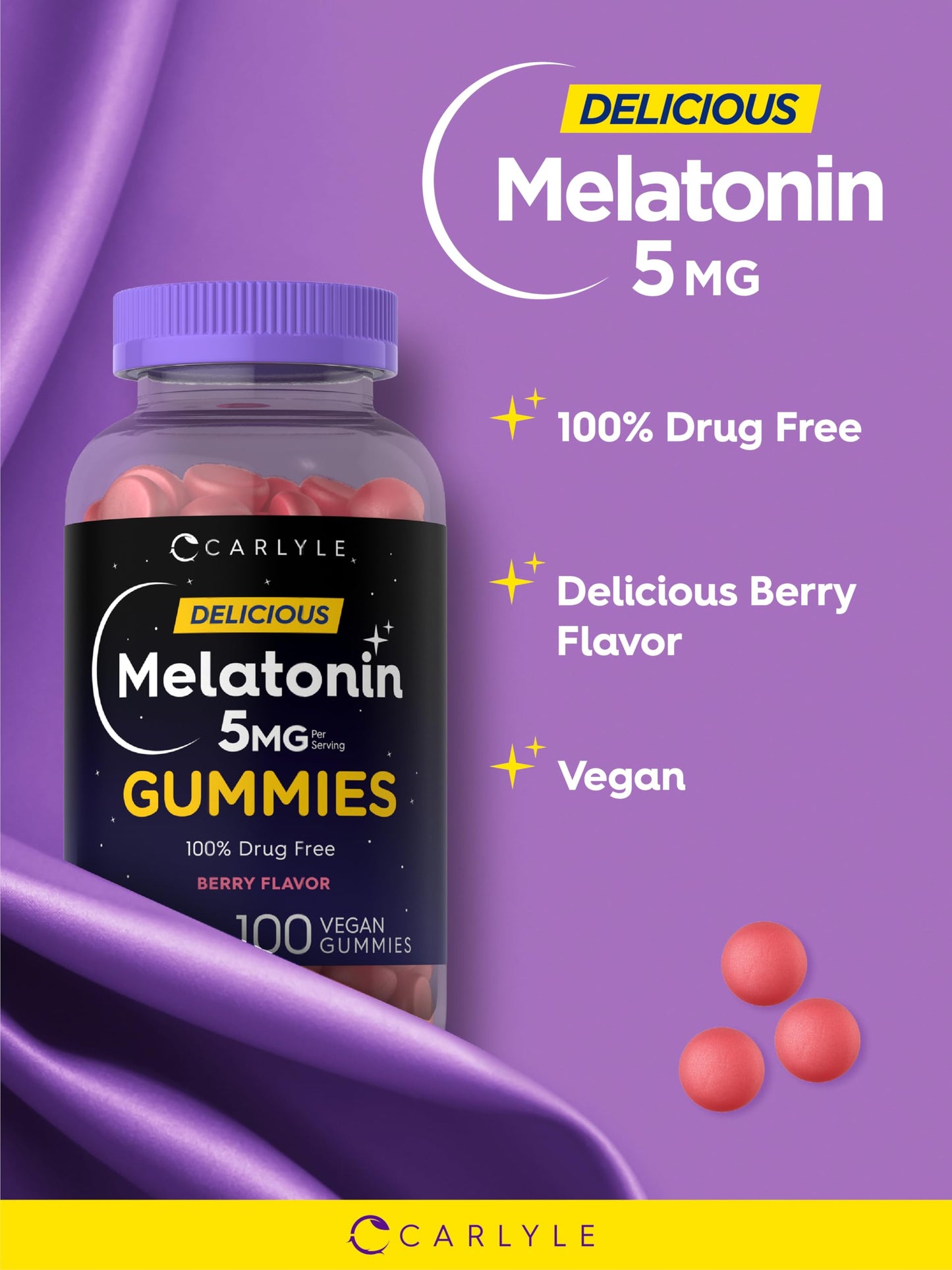 Carlyle Melatonin 5mg Gummies, 100 Count