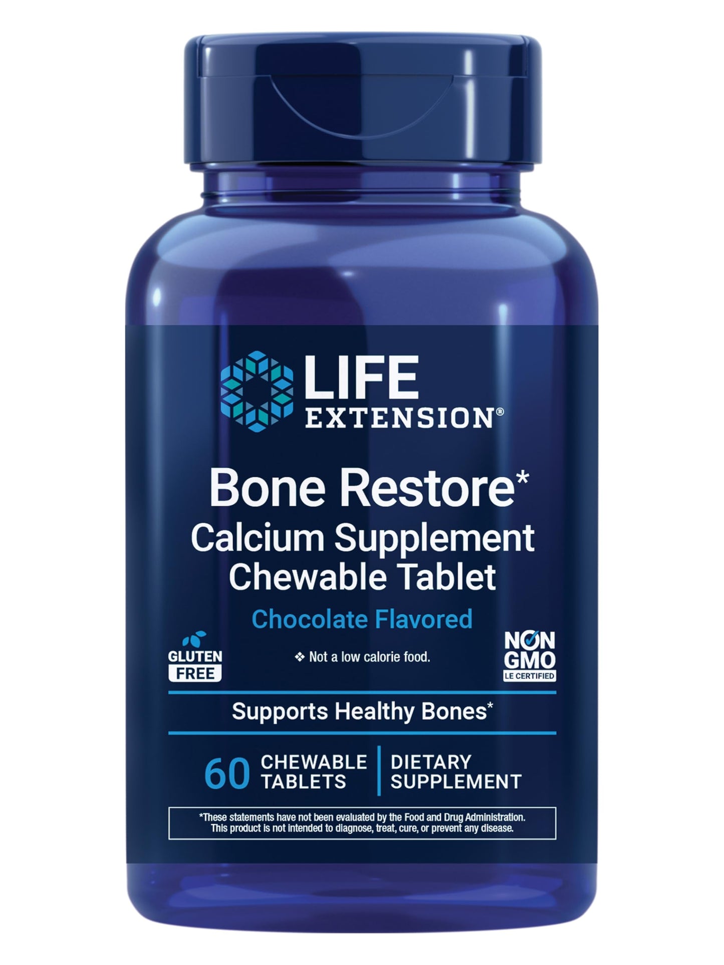 Life Extension Bone Restore Calcium Supplement Chewable Tablets, 60 Count
