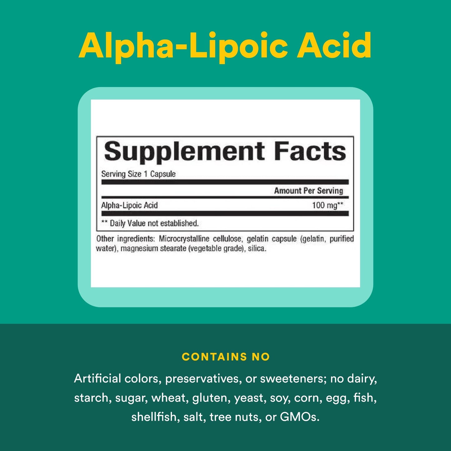Natural Factors Alpha-Lipoic Acid 100 mg Capsules, 120 Capsules