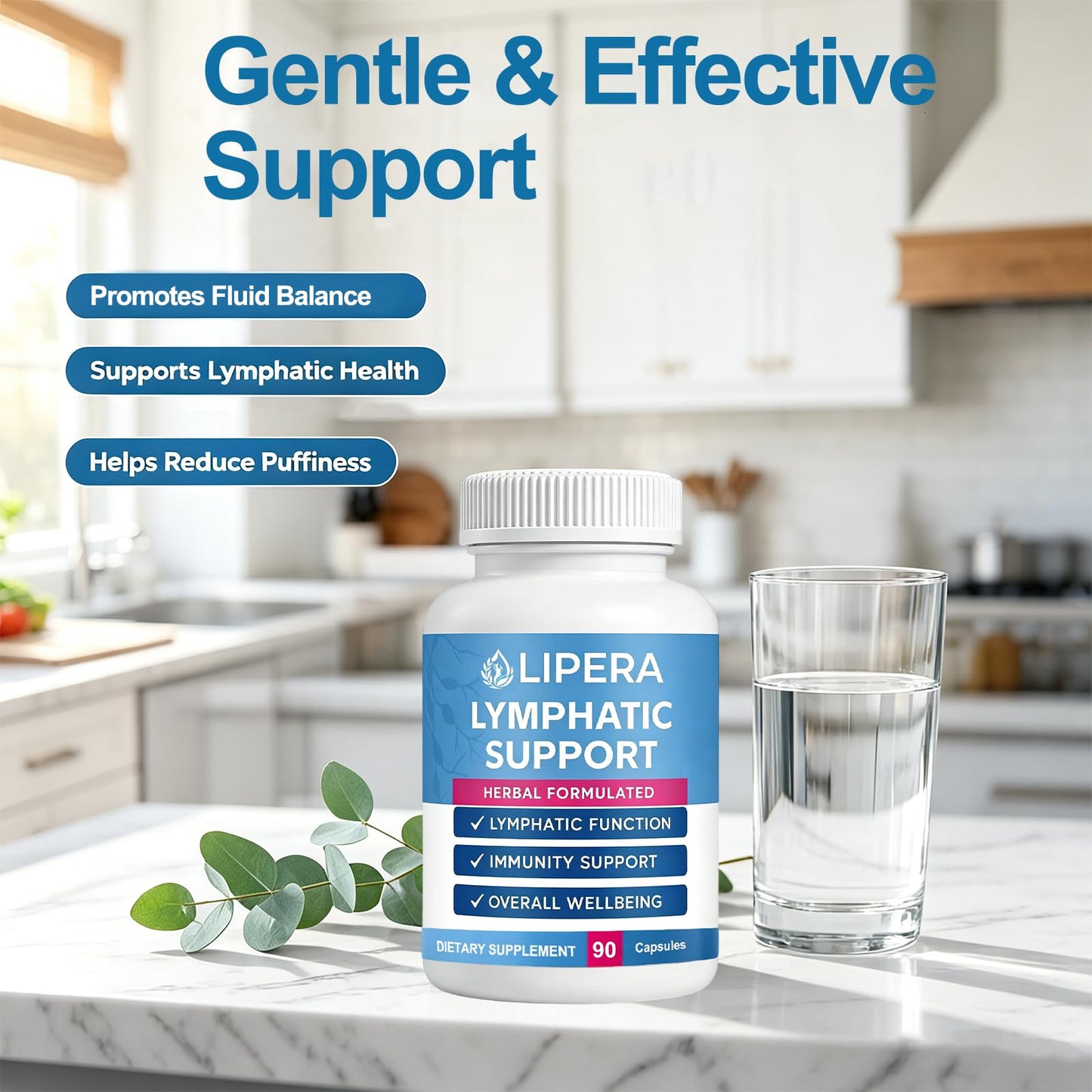 Lipera Health Lymphatic Support, Lymphatic Drainage Support Capsules, 1 Count