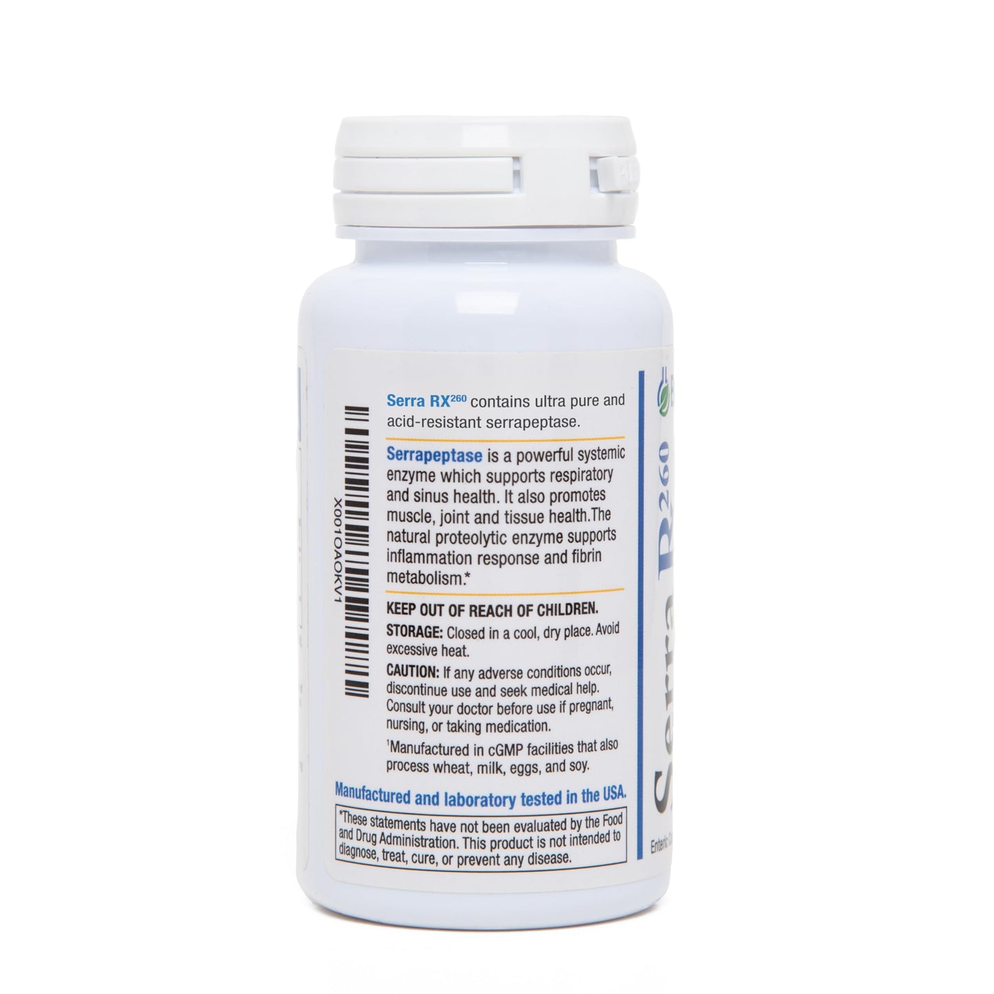 Biomedic Labs RX Serra-RX 260,000 SU Serrapeptase Acid-Resistant Proteolytic Systemic Enzyme, 60 Veg Capsules
