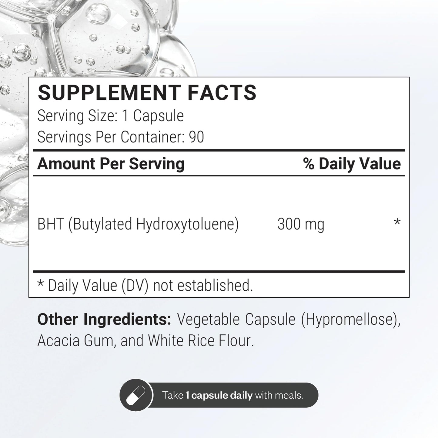 Supersmart BHT Supplement 300mg per Day Capsule, 90 Capsules