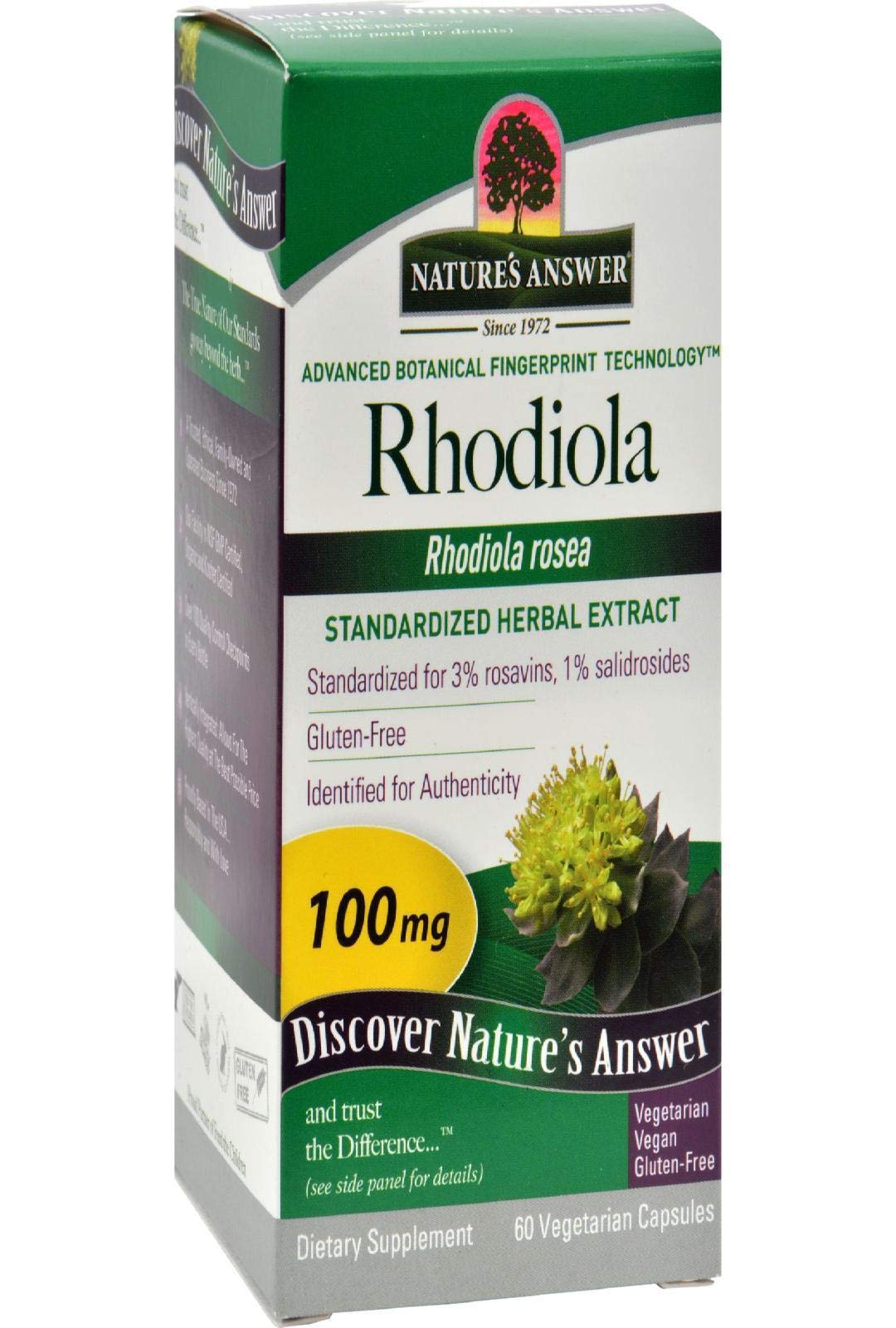 Nature's Answer Rhodiola Root Vegetarian Capsules 60 Capsules
