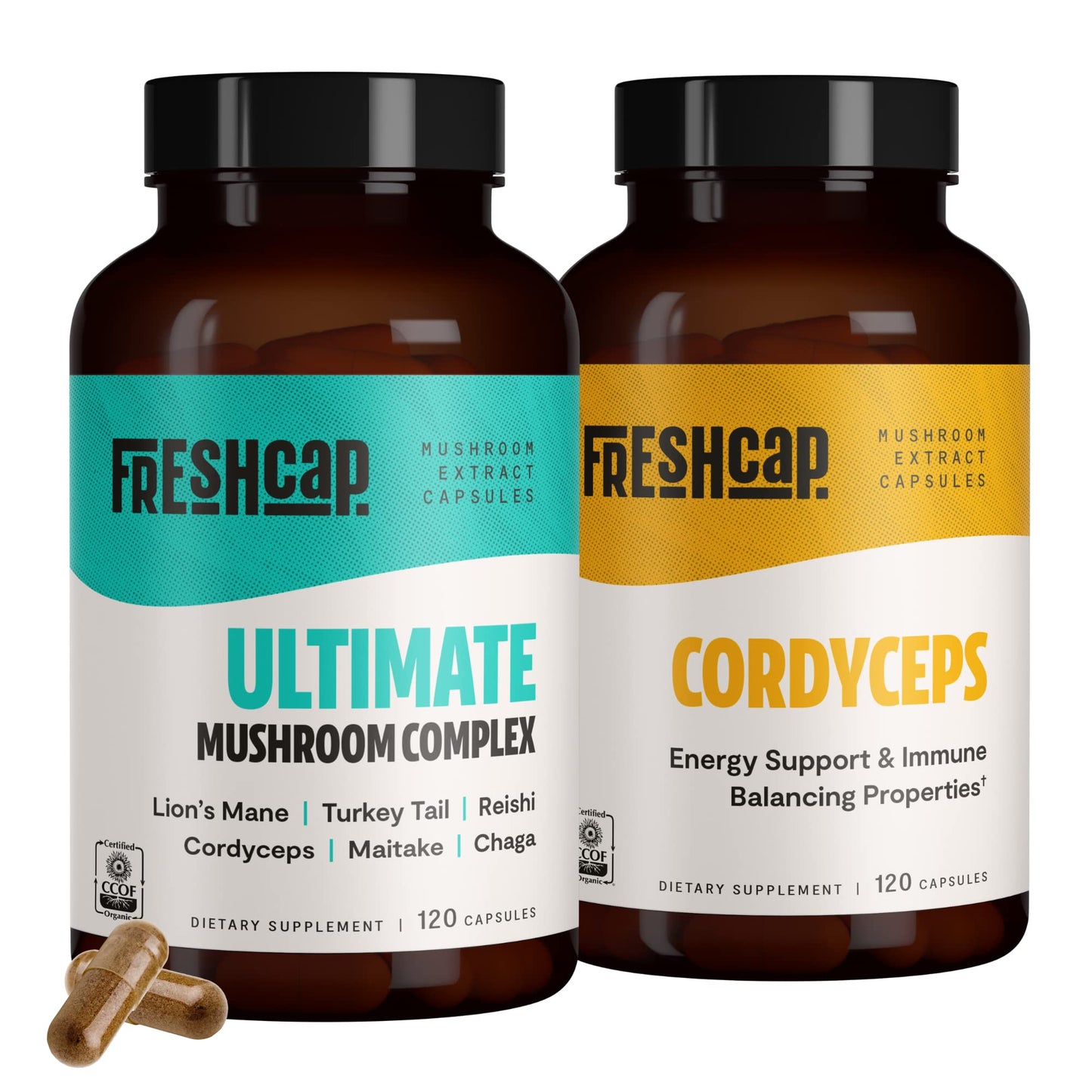 FreshCap Mushrooms Energy Bundle Capsules, 2-Pack