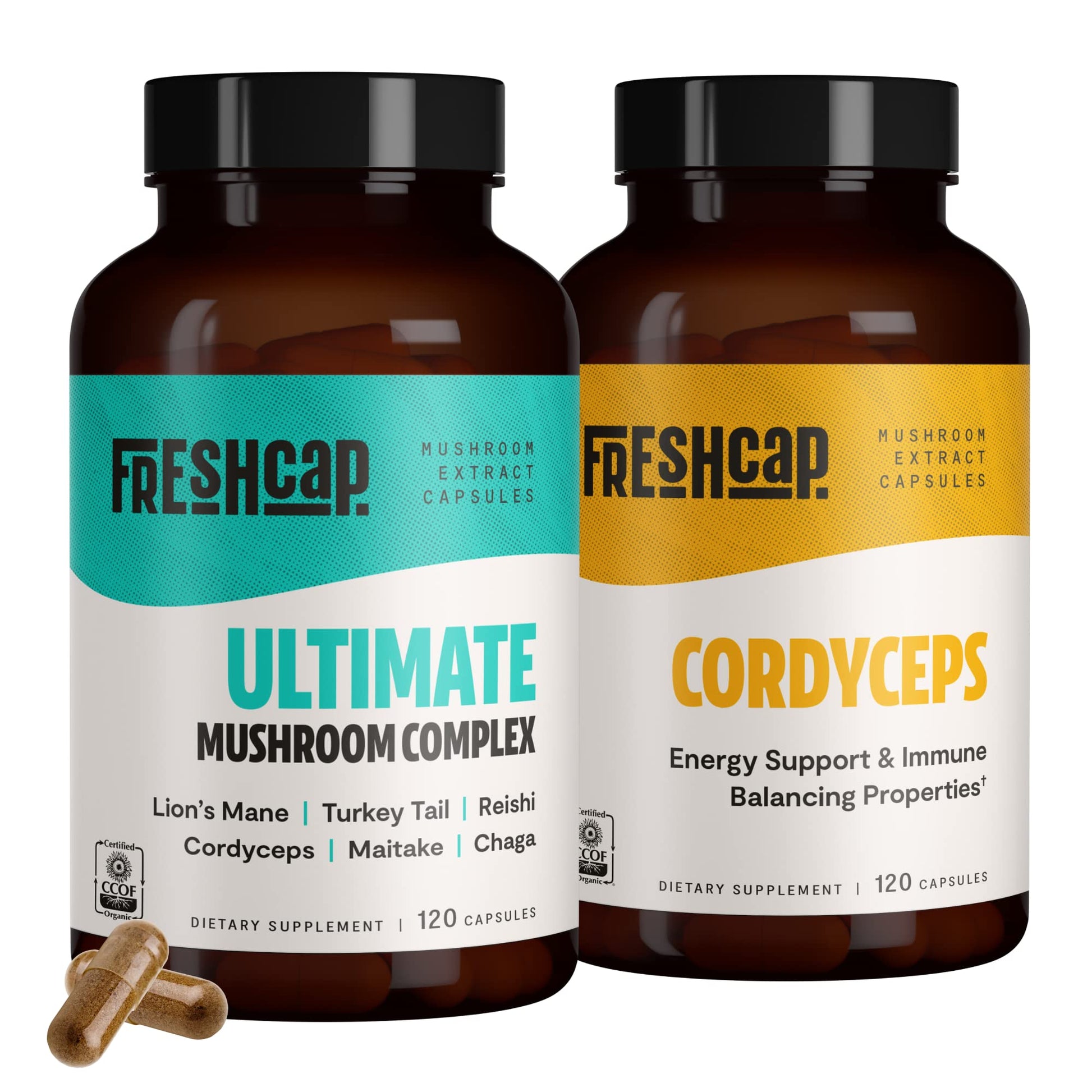FreshCap Mushrooms Energy Bundle Capsules, 2-Pack