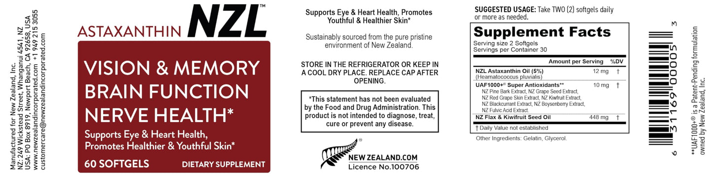 OMEGANZL NZL Astaxanthin Softgel 60