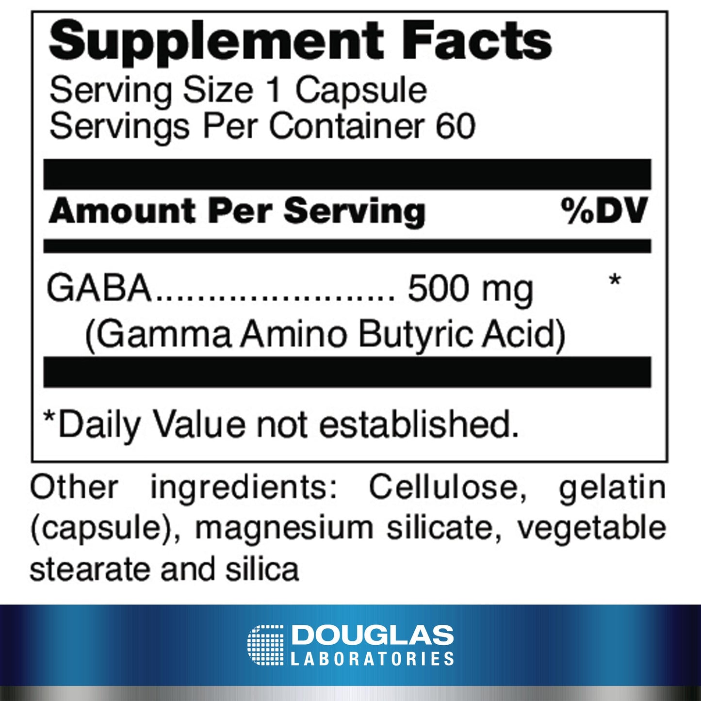 Douglas Laboratories GABA 500 mg Capsule, 60 Capsules