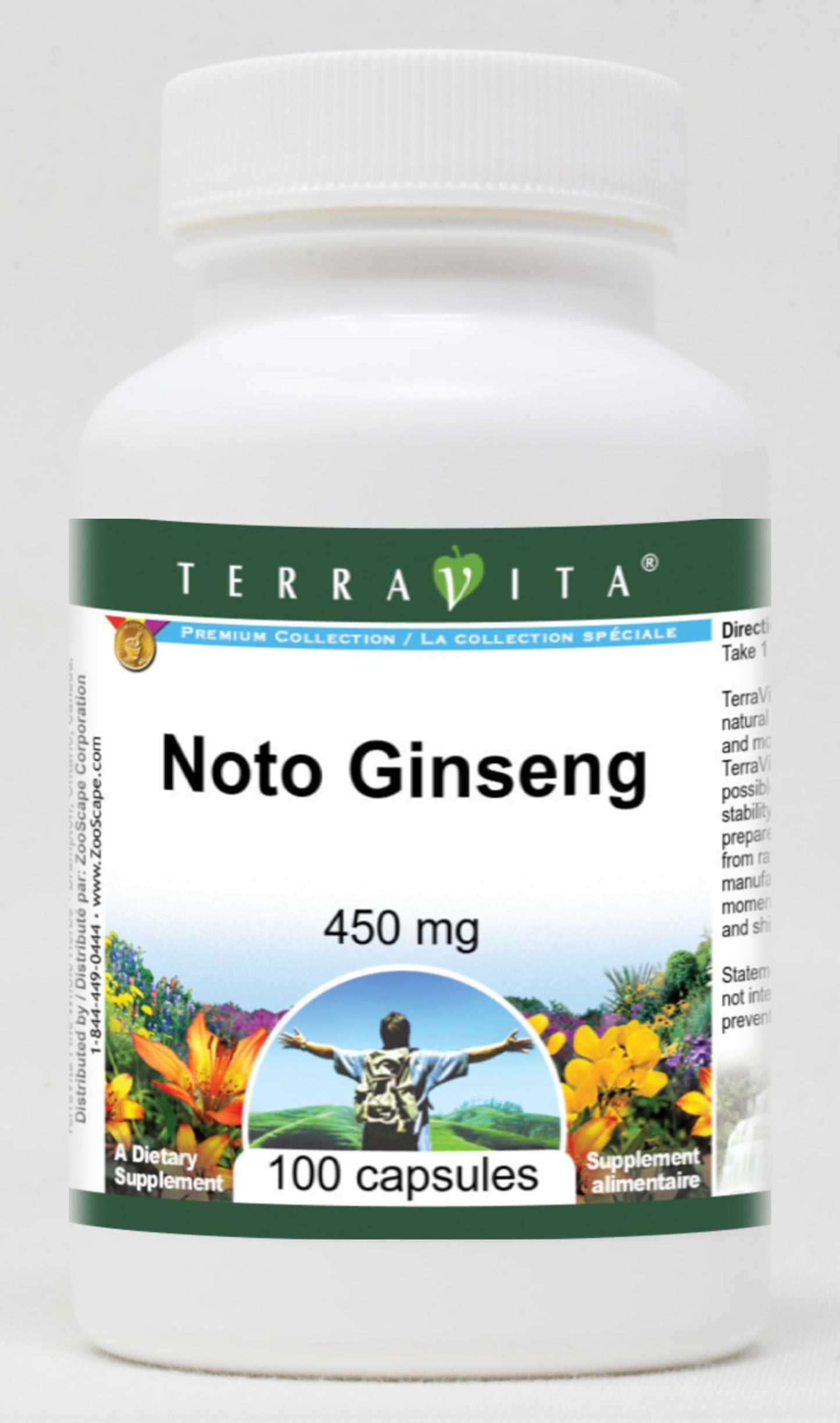 Terravita NOTO Ginseng 450 mg Capsules, 300 Count