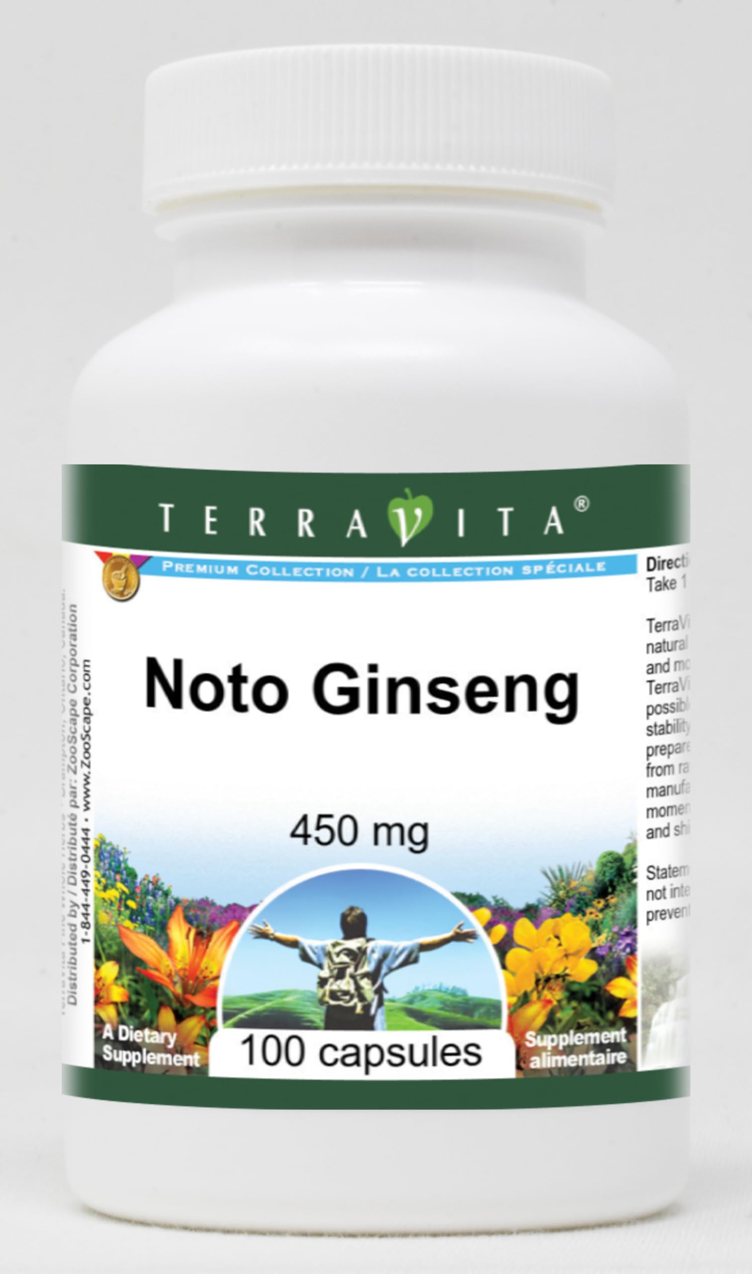 Terravita NOTO Ginseng 450 mg Capsules, 300 Count