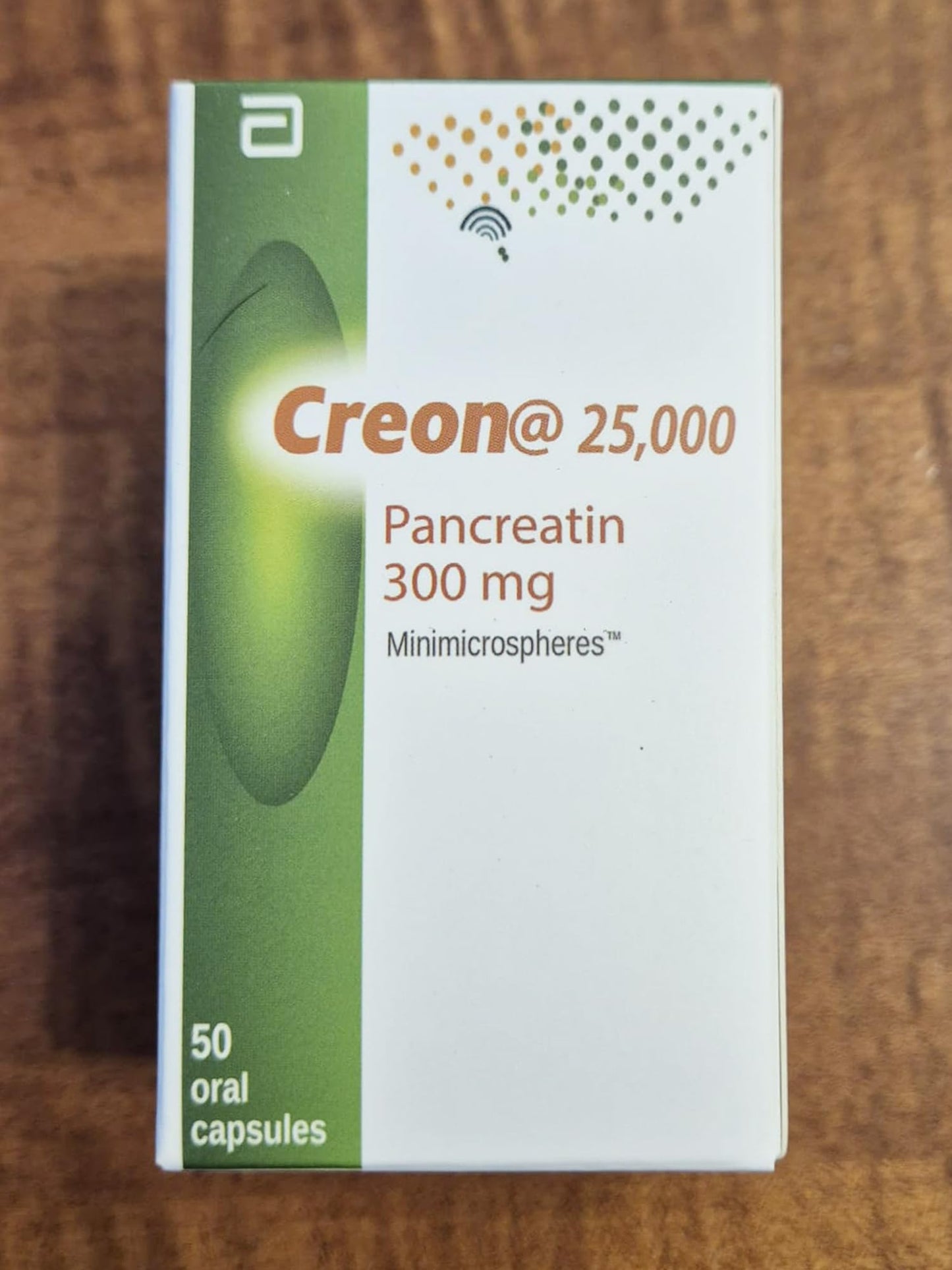 UPAX Creon 25,000 Pancreatin 300mg Digestive Enzyme Supplement with Lipase, Protease & Amylase, 50 Capsules