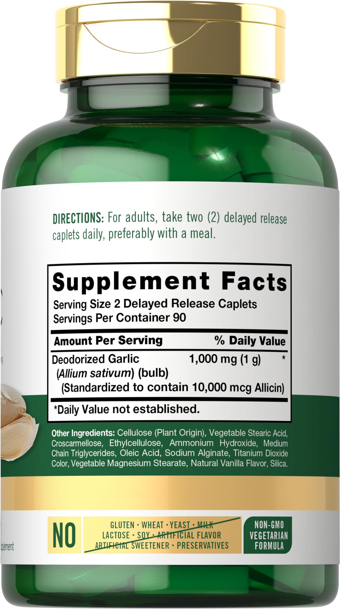 Carlyle Garlic Supplement 1000mg Caplets, 180 Count