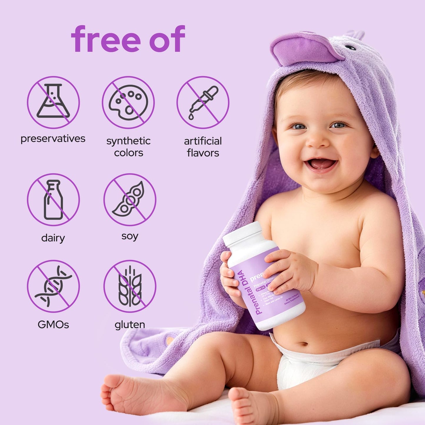 Premom Prenatal DHA Fish Oil Caplets, 60 Count