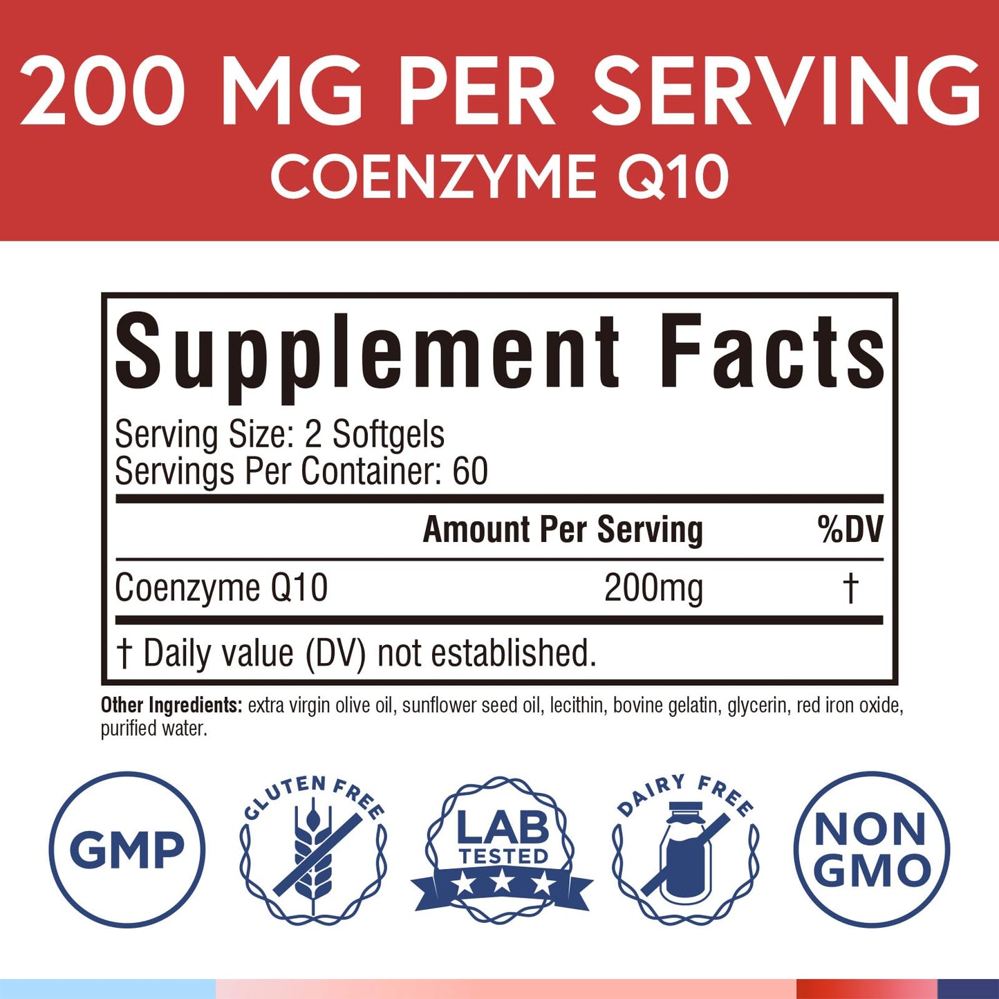 Terranics CoQ10 200mg Softgels 120 Count
