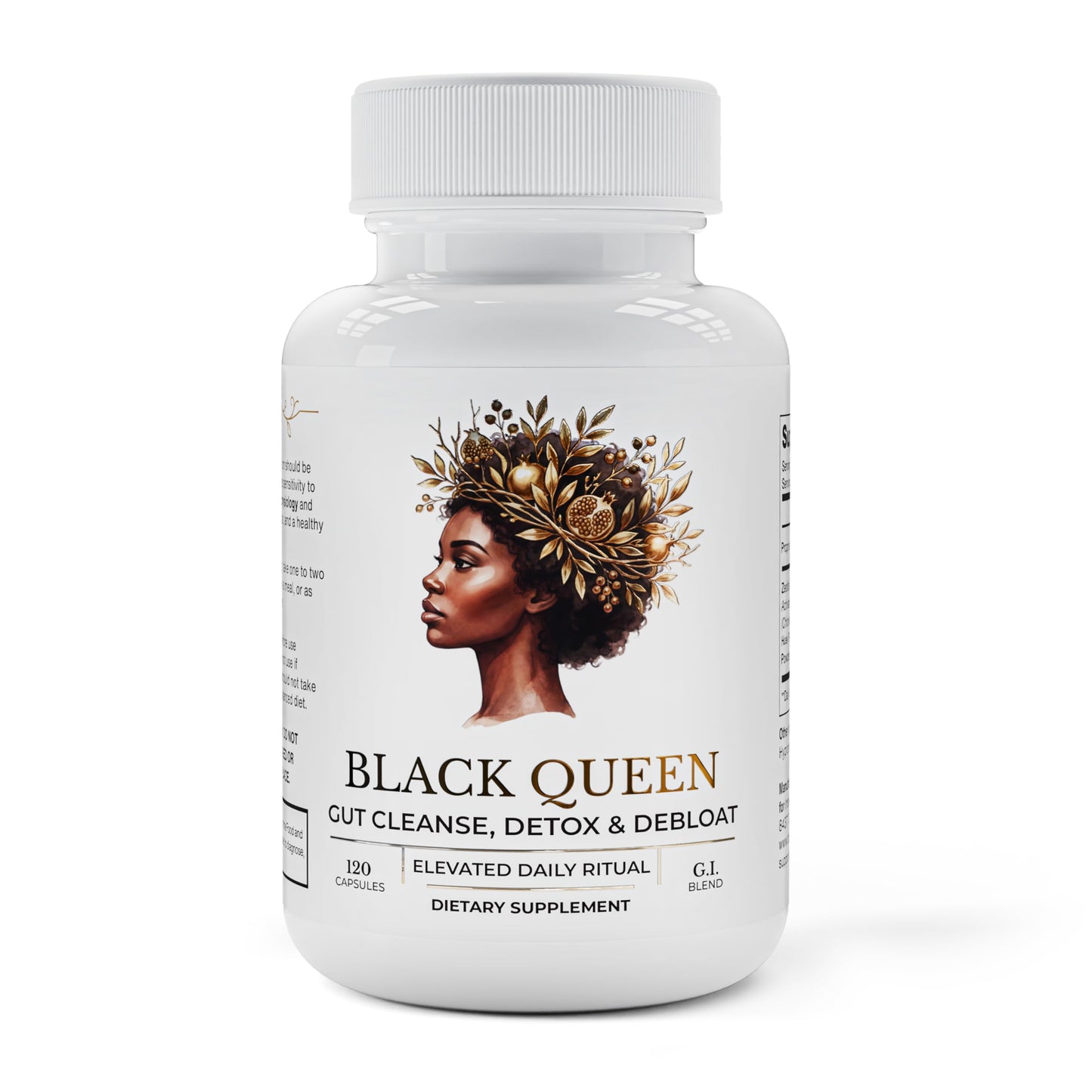 TODICAMP Melanin-Rich Physiology Colon Cleanse & Bloating Relief for Women, Gut Cleanse Detox for Women, Zeolite Detox Fiber Supplement for Women, Activated Charcoal Capsules Psyllium Husk & Chlorella 120 Capsules