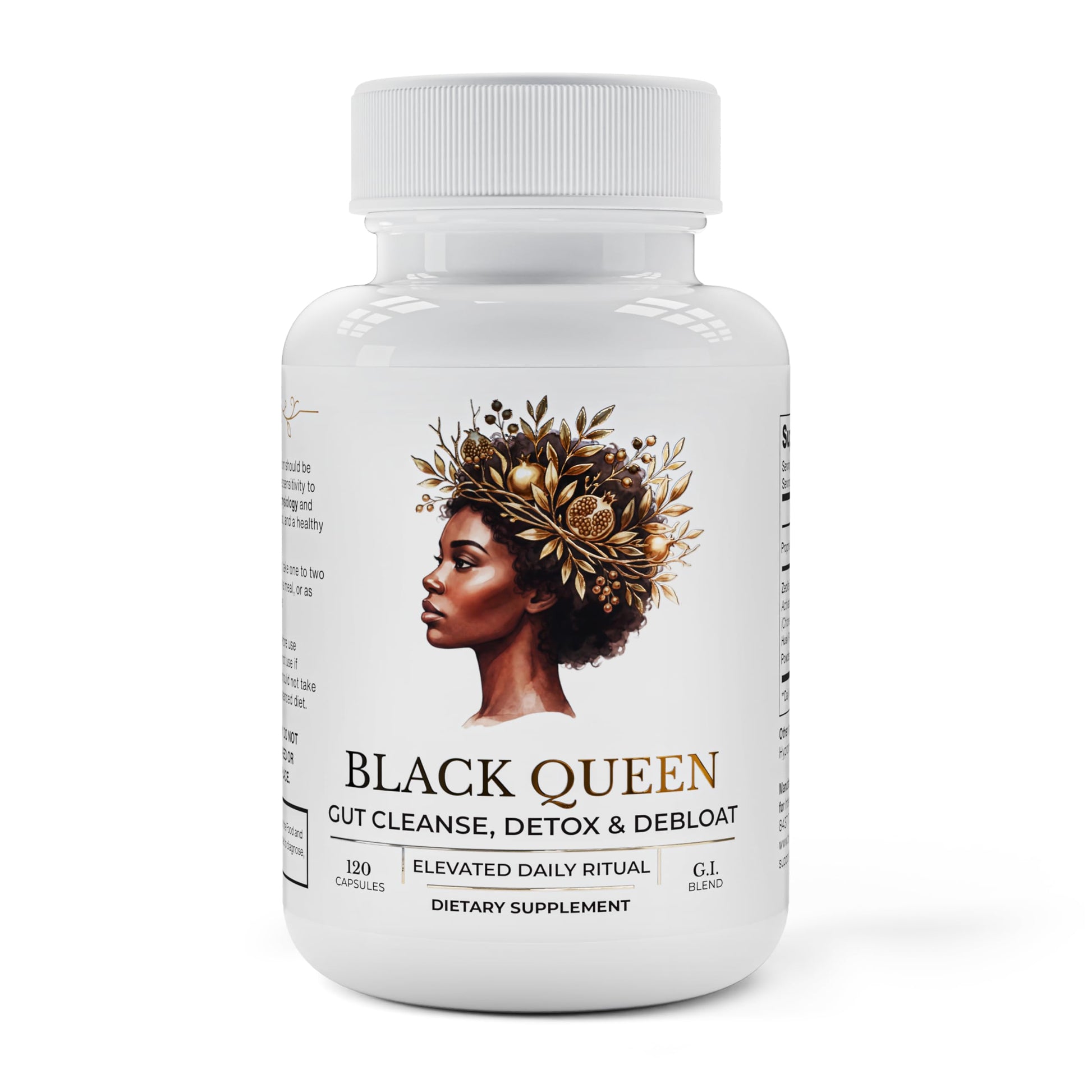 TODICAMP Melanin-Rich Physiology Colon Cleanse & Bloating Relief for Women, Gut Cleanse Detox for Women, Zeolite Detox Fiber Supplement for Women, Activated Charcoal Capsules Psyllium Husk & Chlorella 120 Capsules
