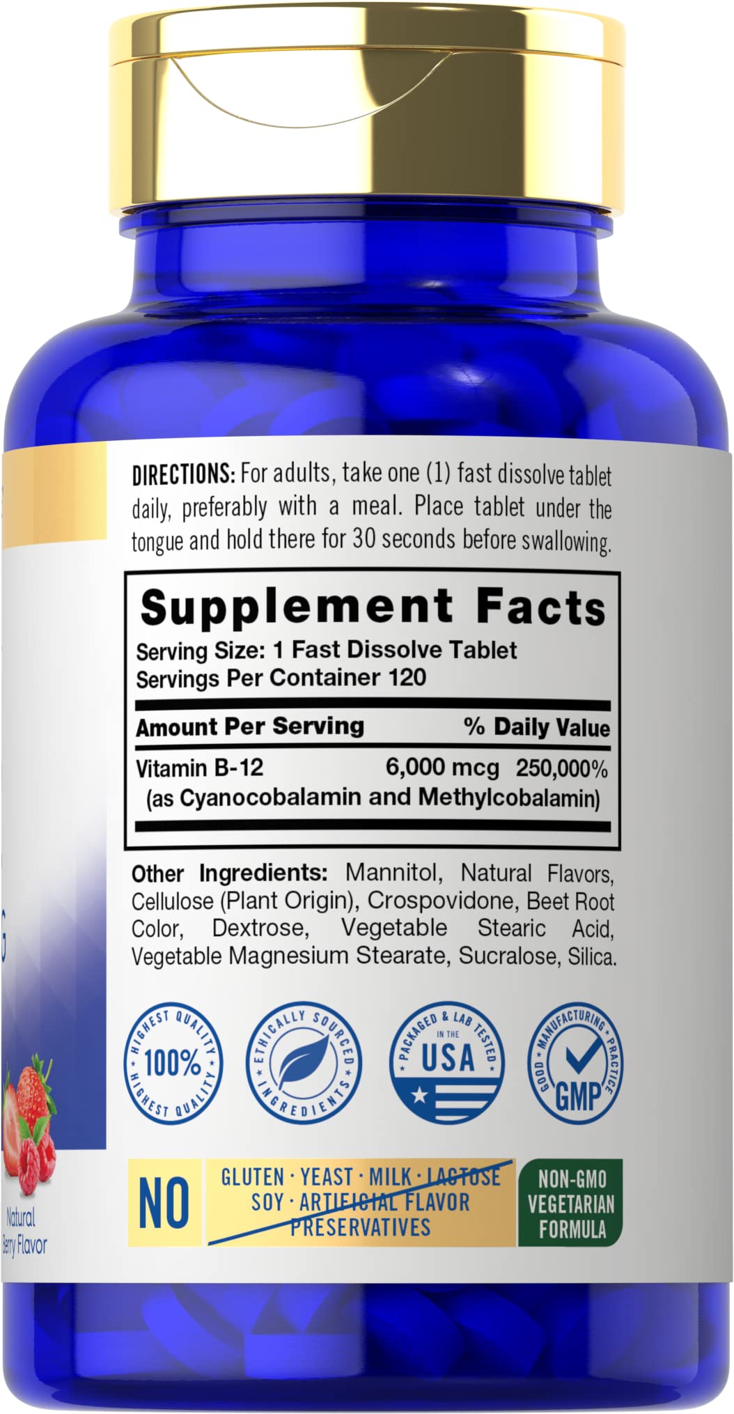 Carlyle Vitamin B-12 6000mcg Fast-Dissolve Tablets 120 Count