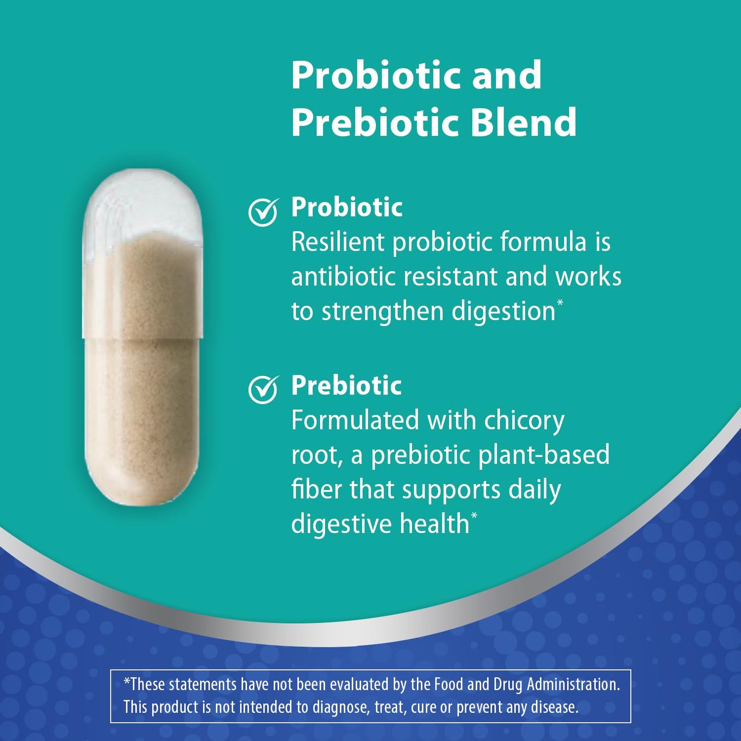 Florastor Advanced Pro+Pre Daily Probiotic and Prebiotic Supplement for Women and Men Capsules, 60 Count